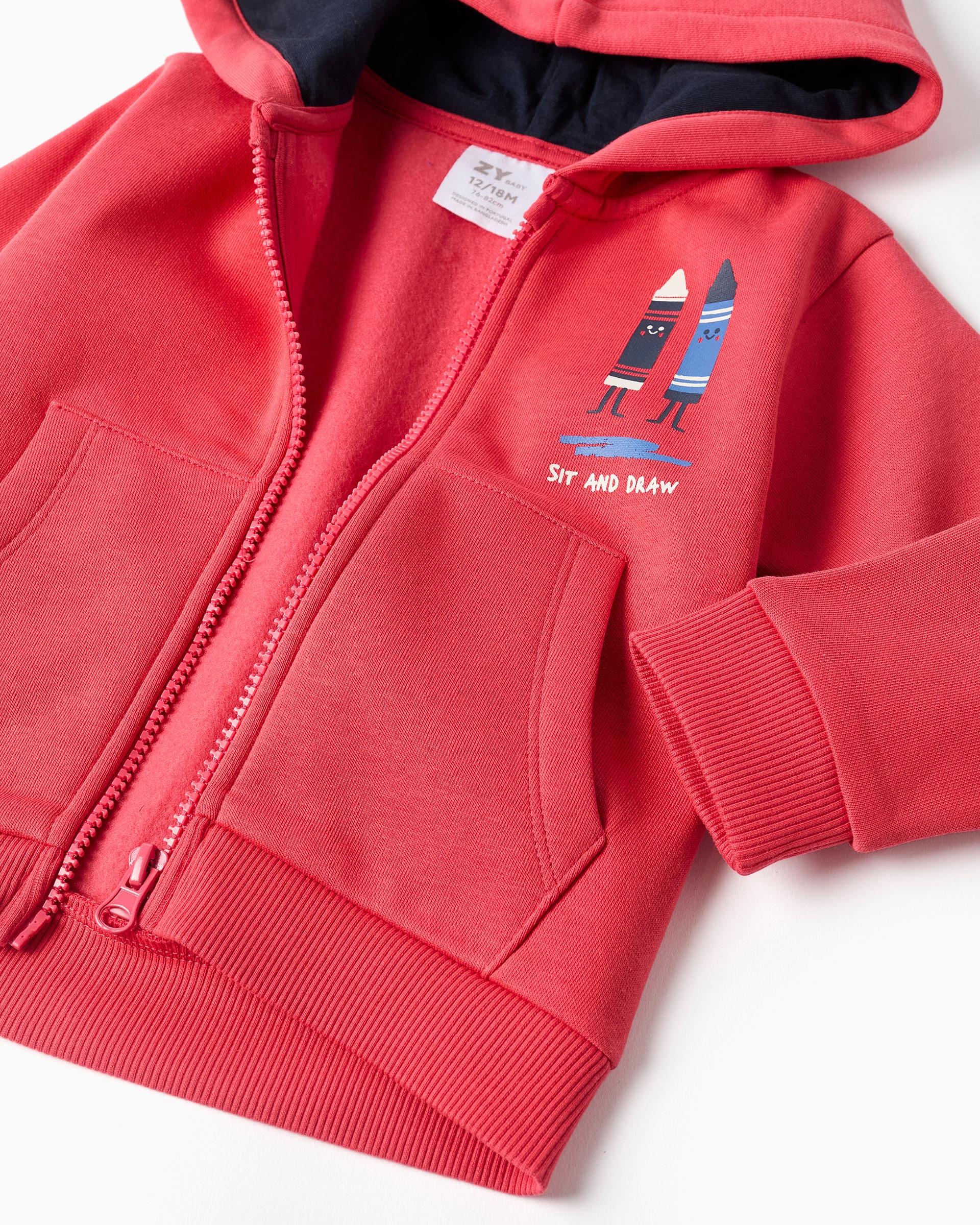 Chándal de bebé niño perchado y con estampado - Zippy - Rojo Rojo-3