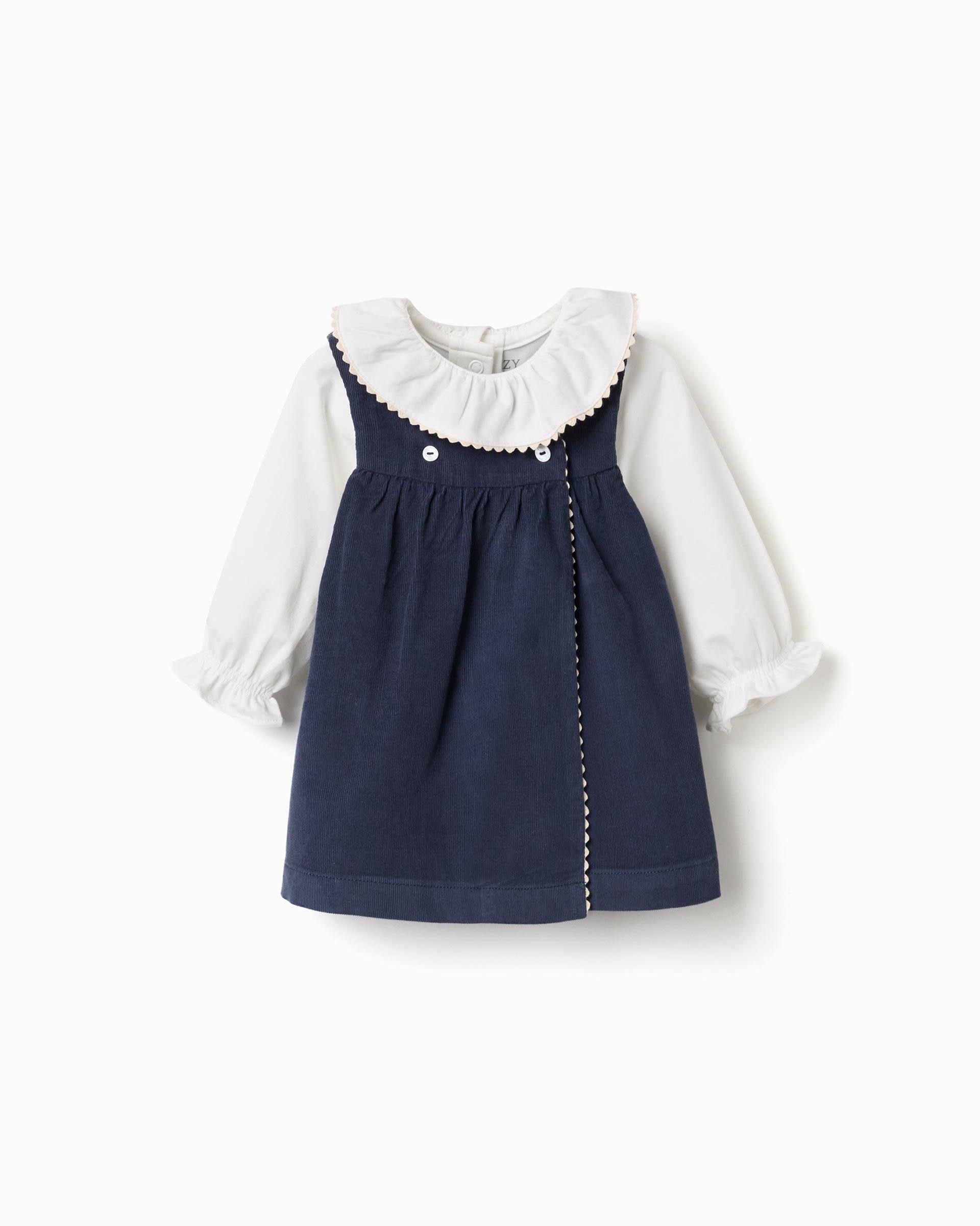 Conjunto de bebé niña de algodón y con volantes - Zippy - Azul marino Azul marino-1