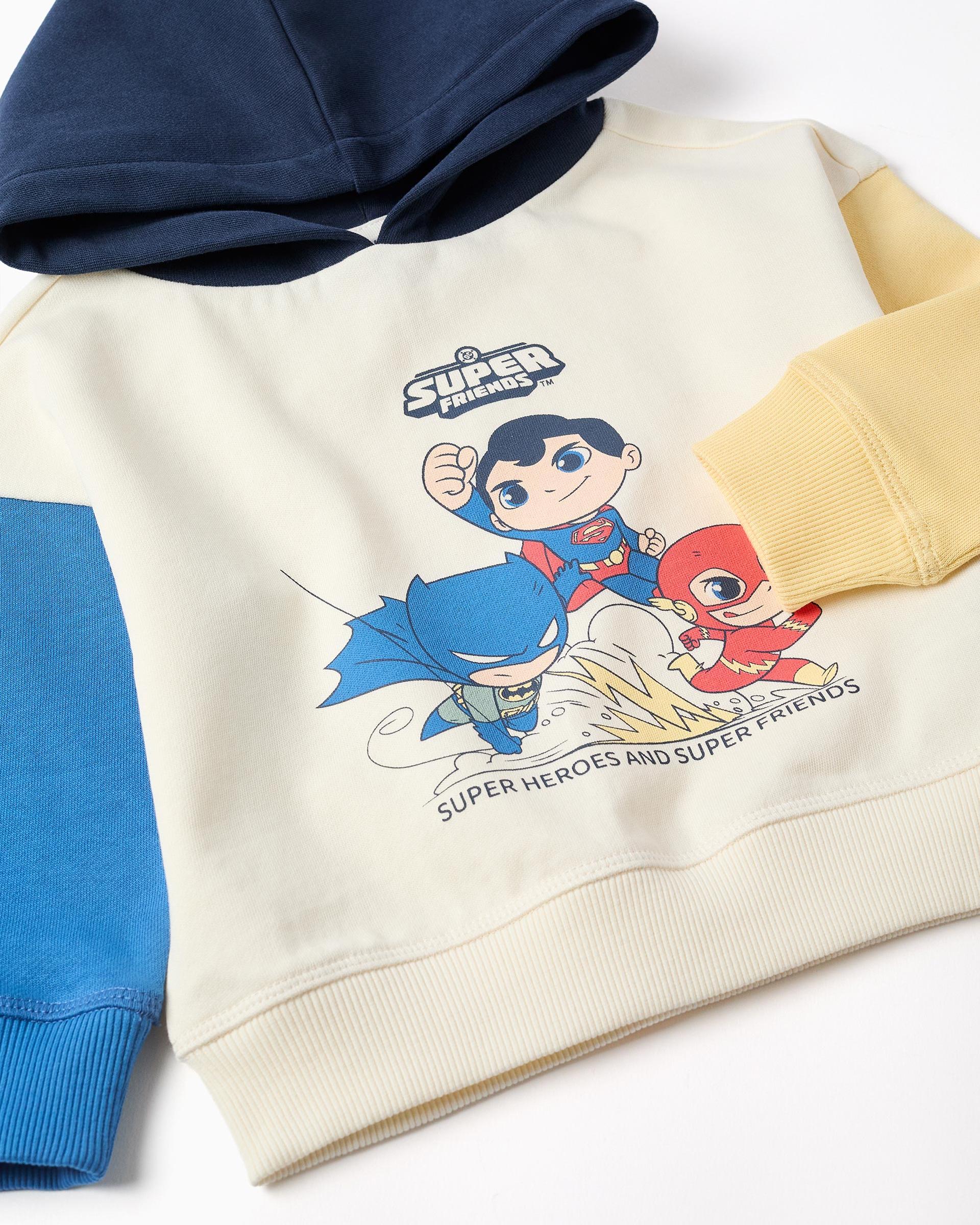 Sudadera de bebé niño 100% algodón y con estampado super friends - Zippy - Blanco Blanco-2