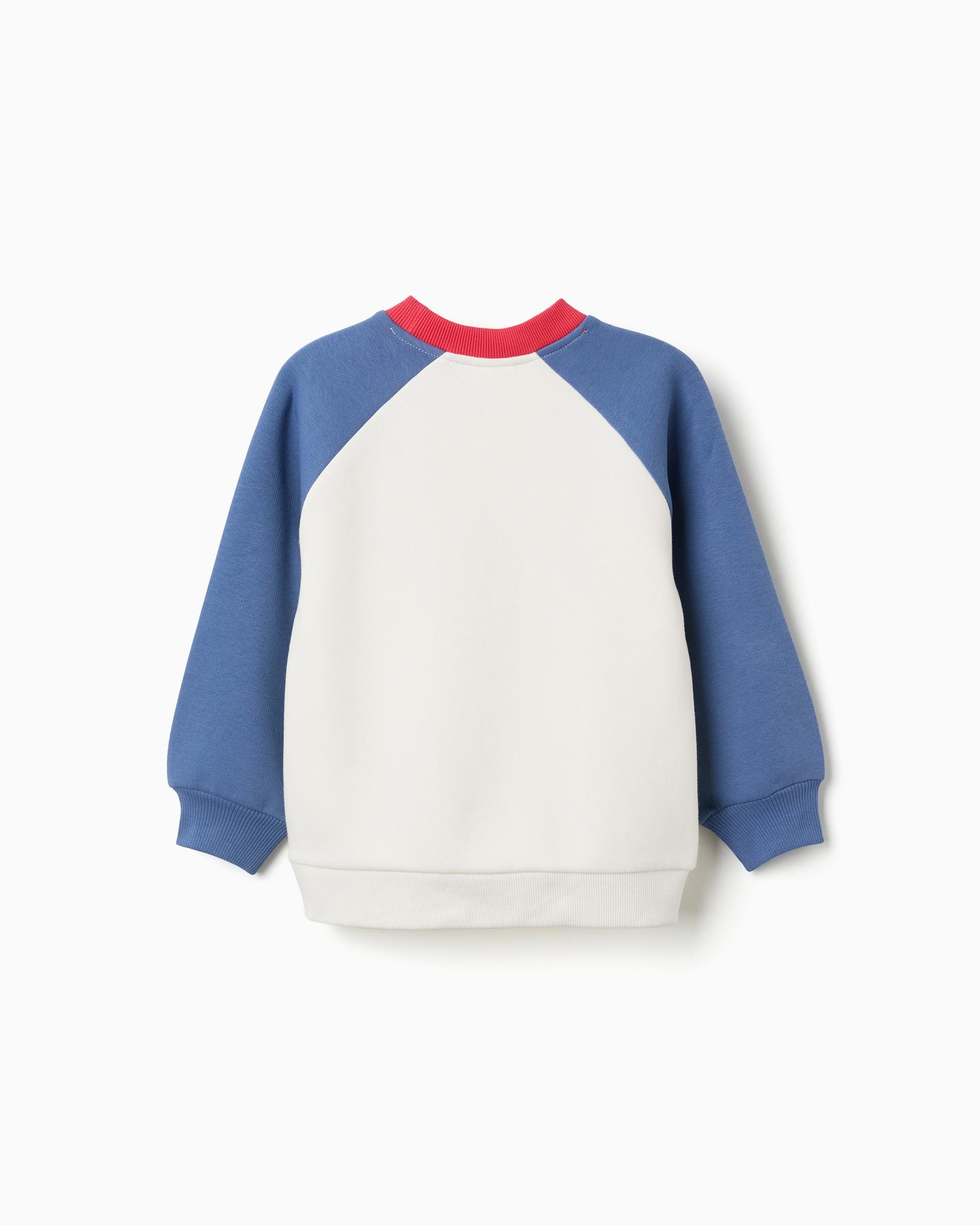 Sudadera de niño perchada y con estampado - Zippy - Blanco Blanco-3