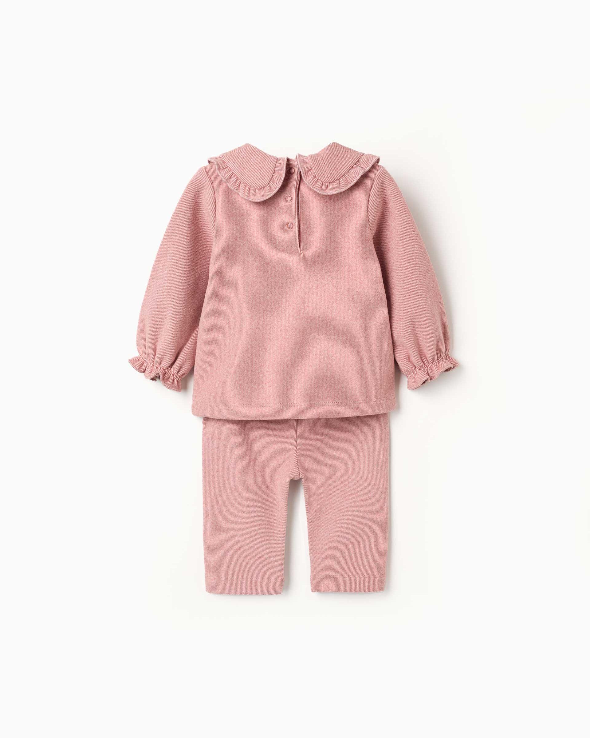 Conjunto de bebé niña de punto y con volantes - Zippy - Rosa Rosa-2