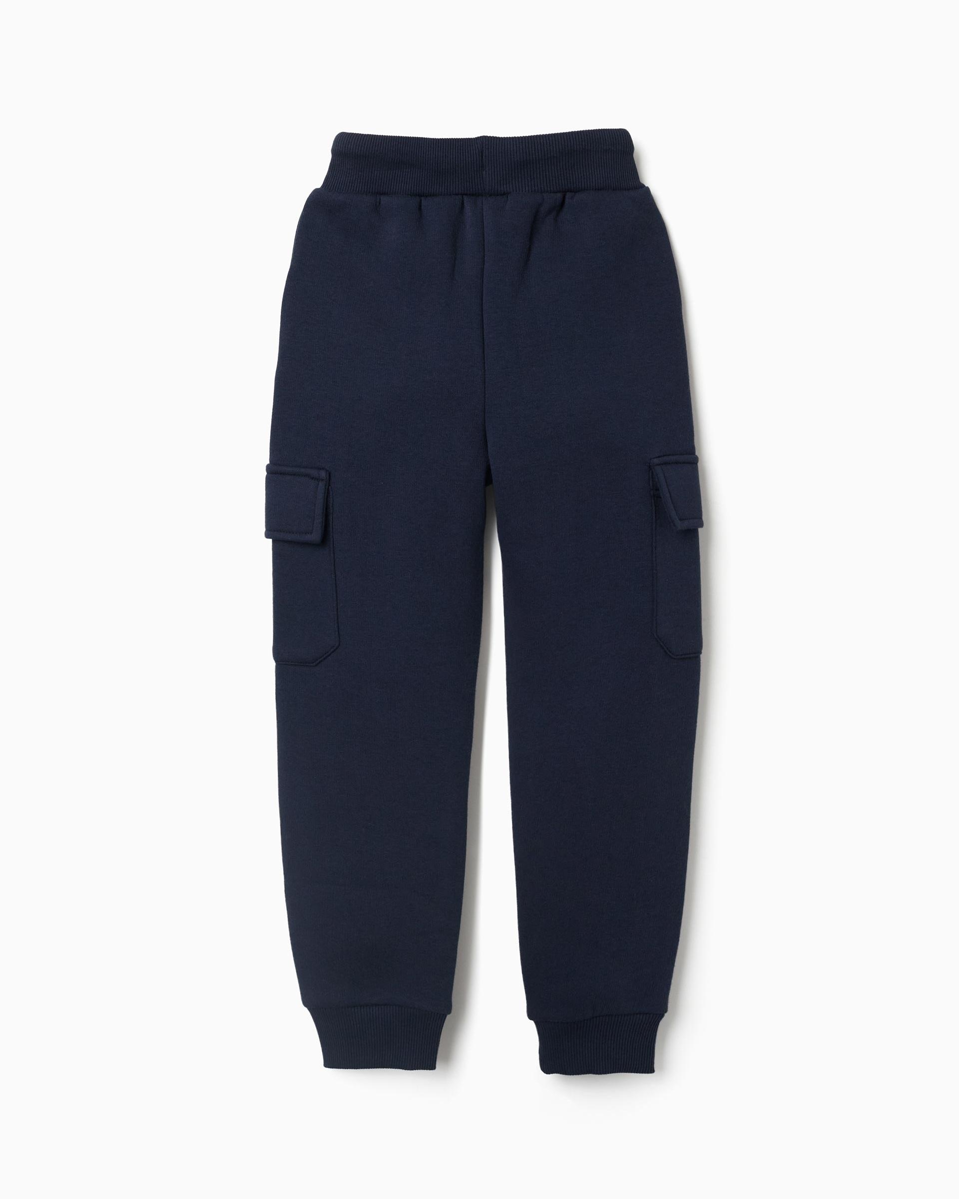 Pantálon de niño perchado y con bolsillos cargo - Zippy - Azul marino Azul marino-3