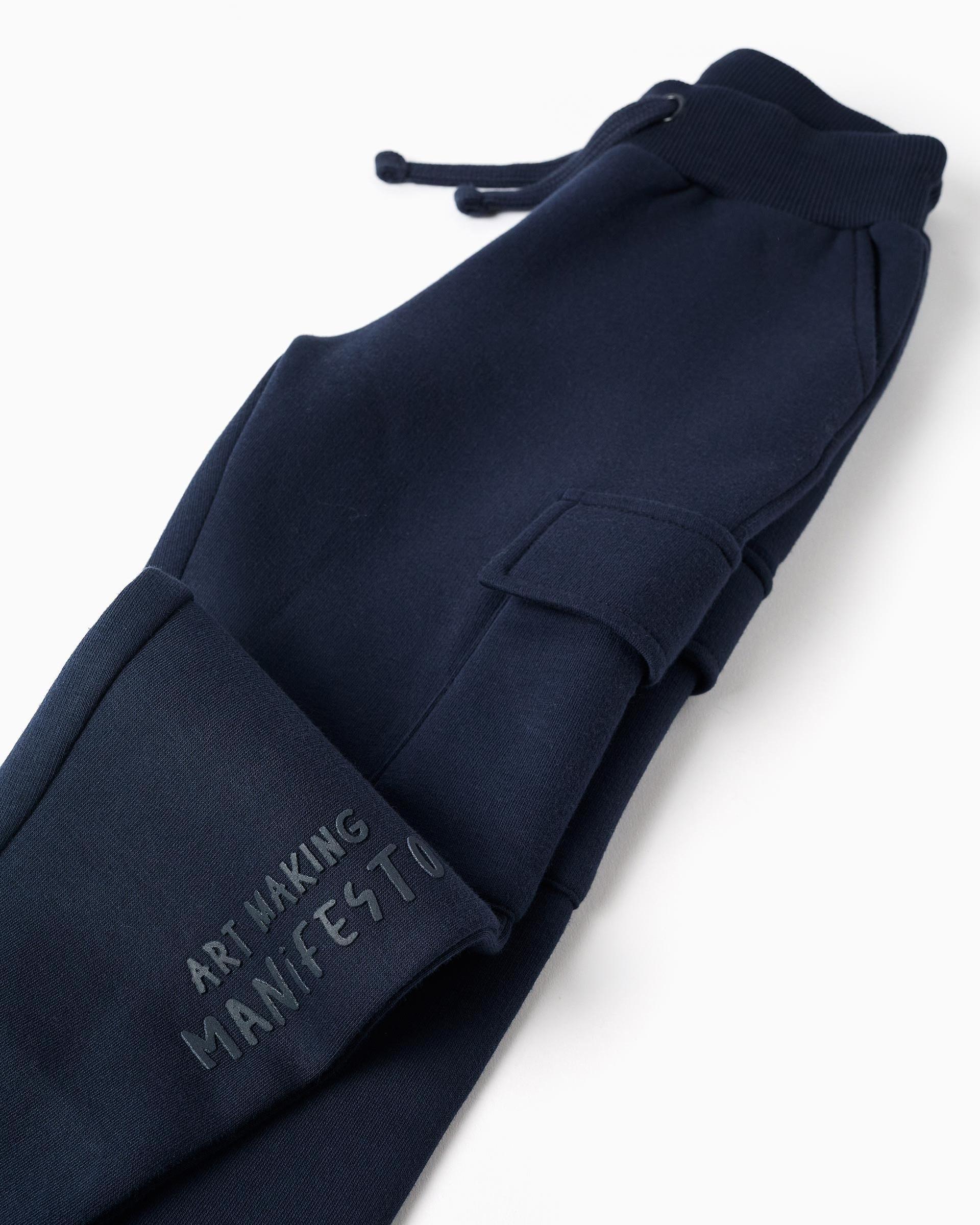 Pantálon de niño perchado y con bolsillos cargo - Zippy - Azul marino Azul marino-4