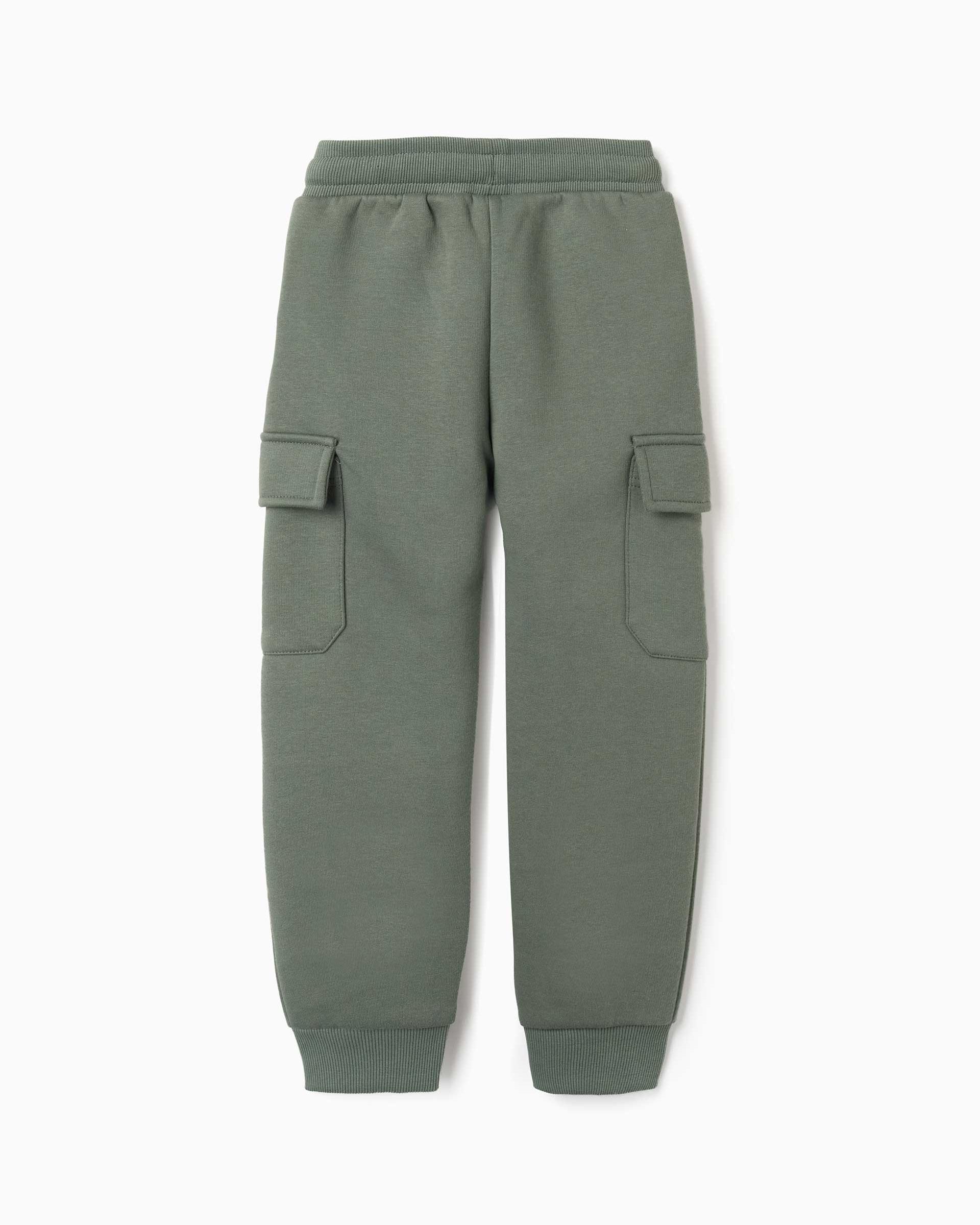 Pantálon de niño perchado y con bolsillos cargo - Zippy - Verde oscuro Verde oscuro-3