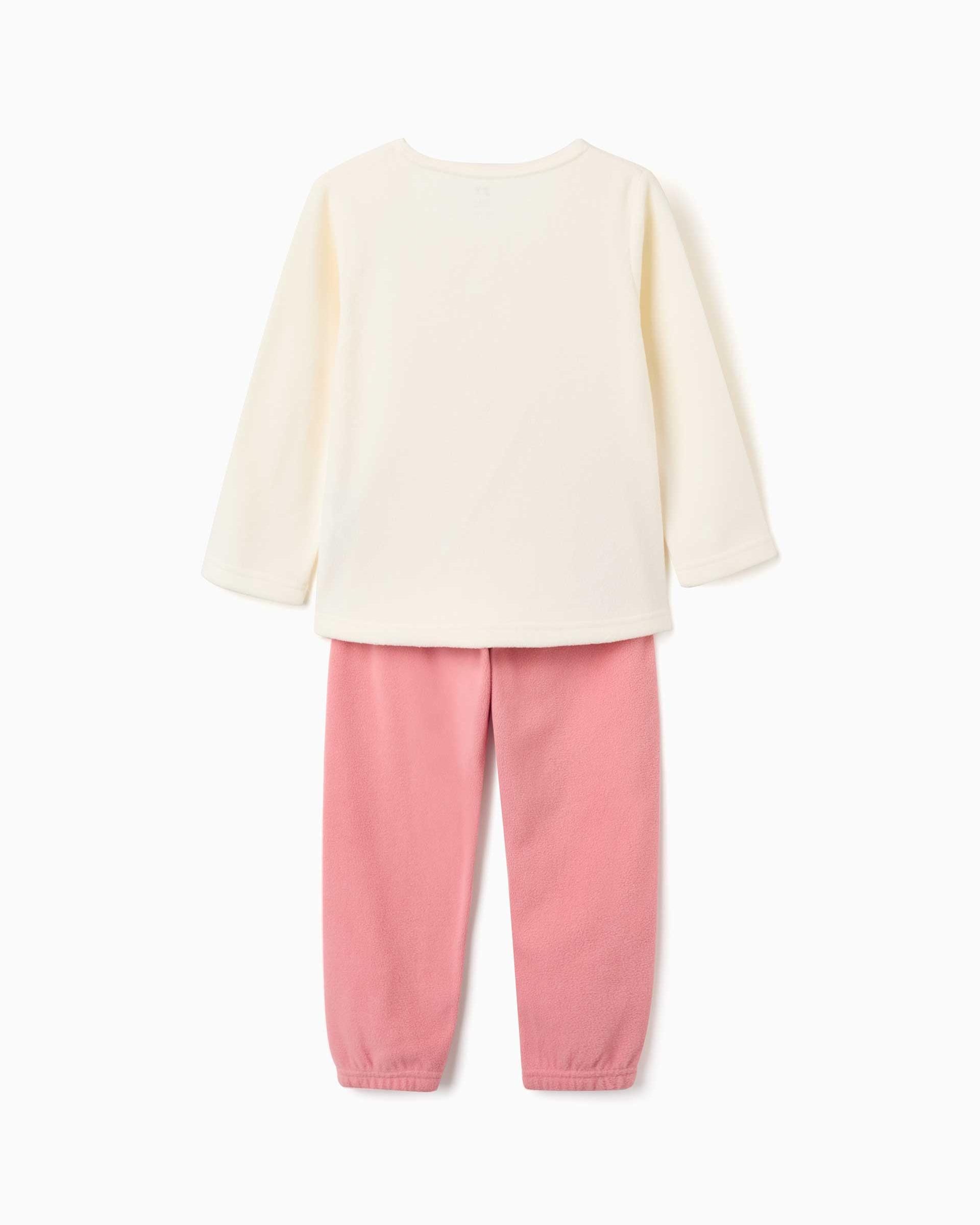Imagen 3 de Pijama de niña de felpa polar y con unicornio bordado - Zippy - Blanco Blanco