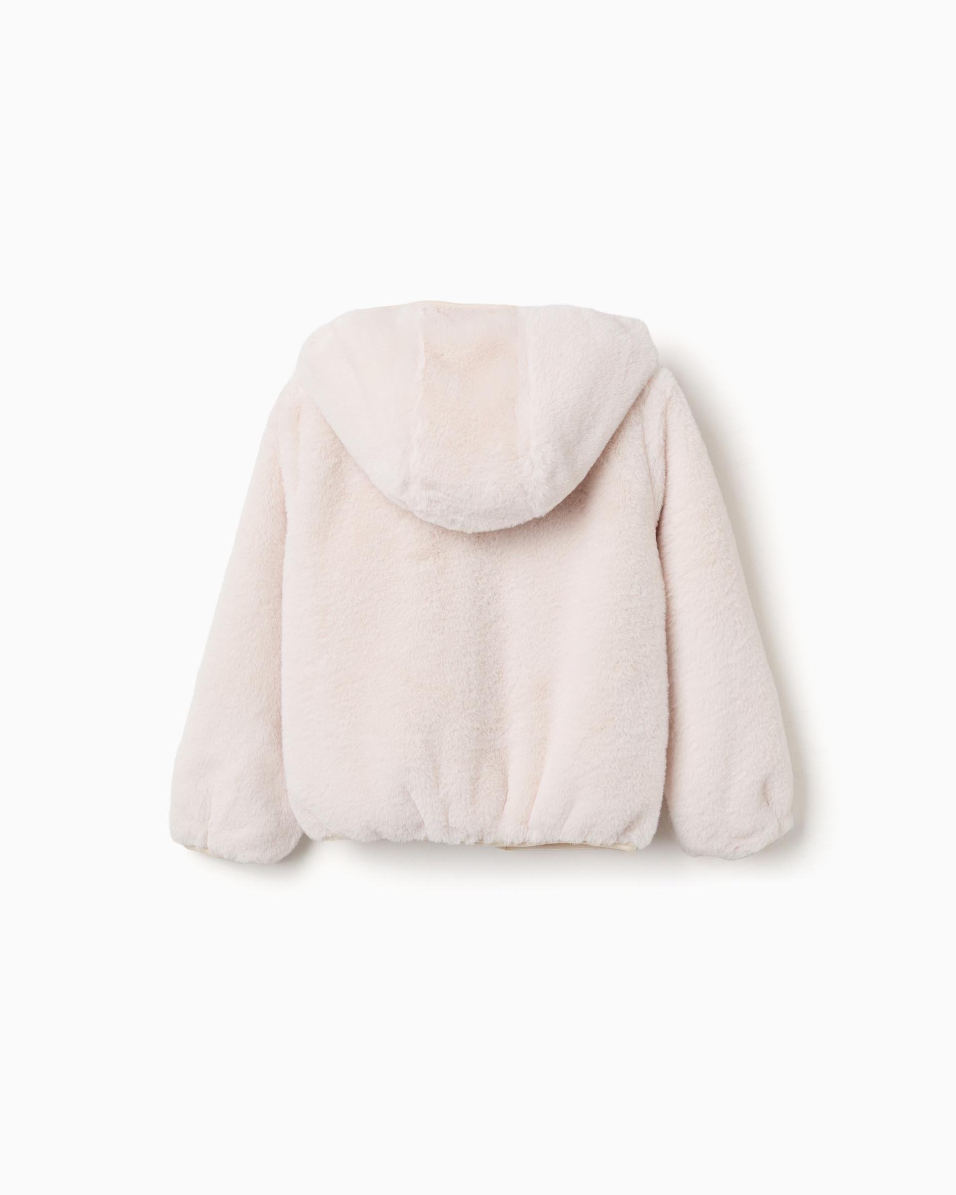 Chaqueta de niña con capucha y de pelo - Zippy - Beige Beige-3