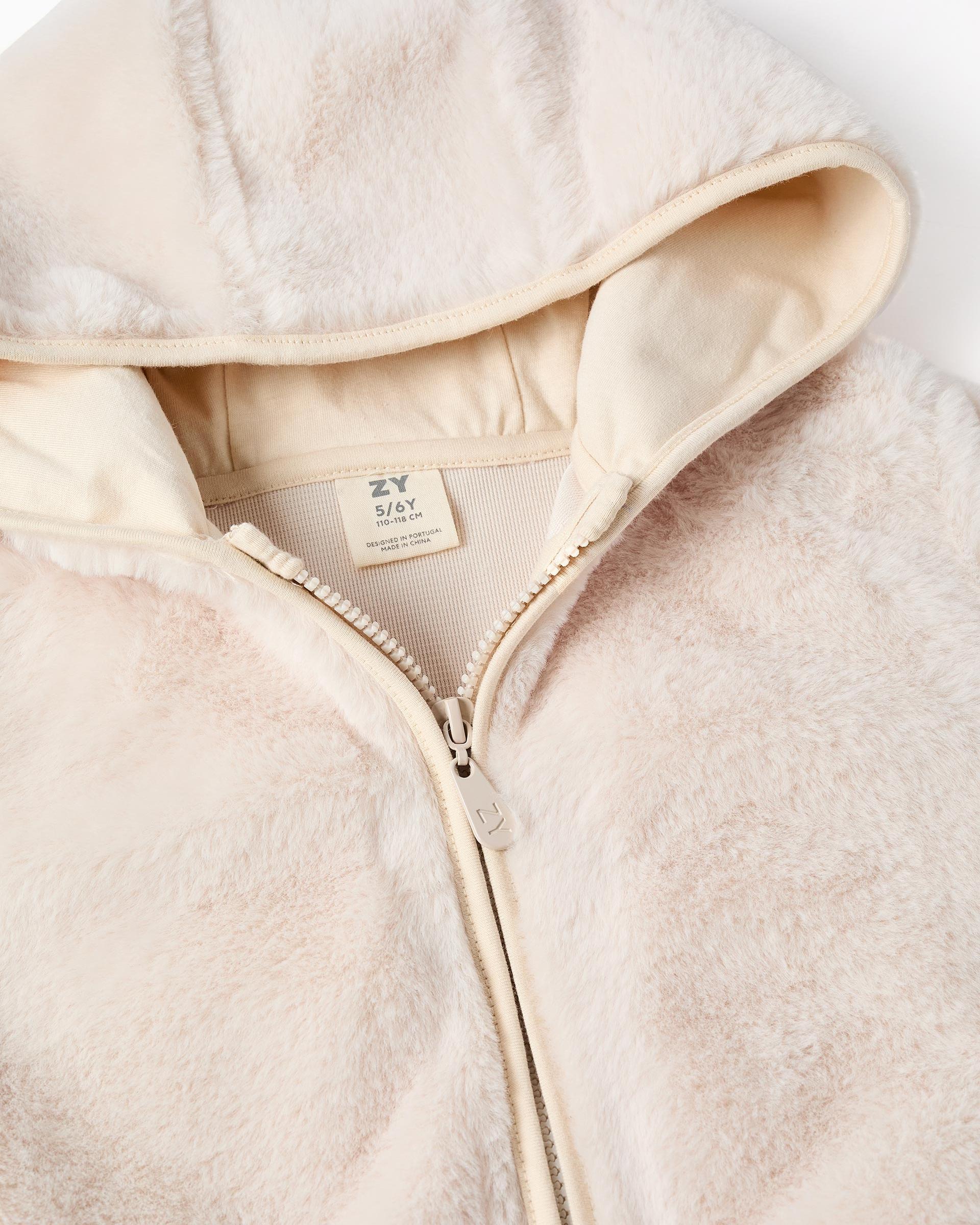 Chaqueta de niña con capucha y de pelo - Zippy - Beige Beige-2