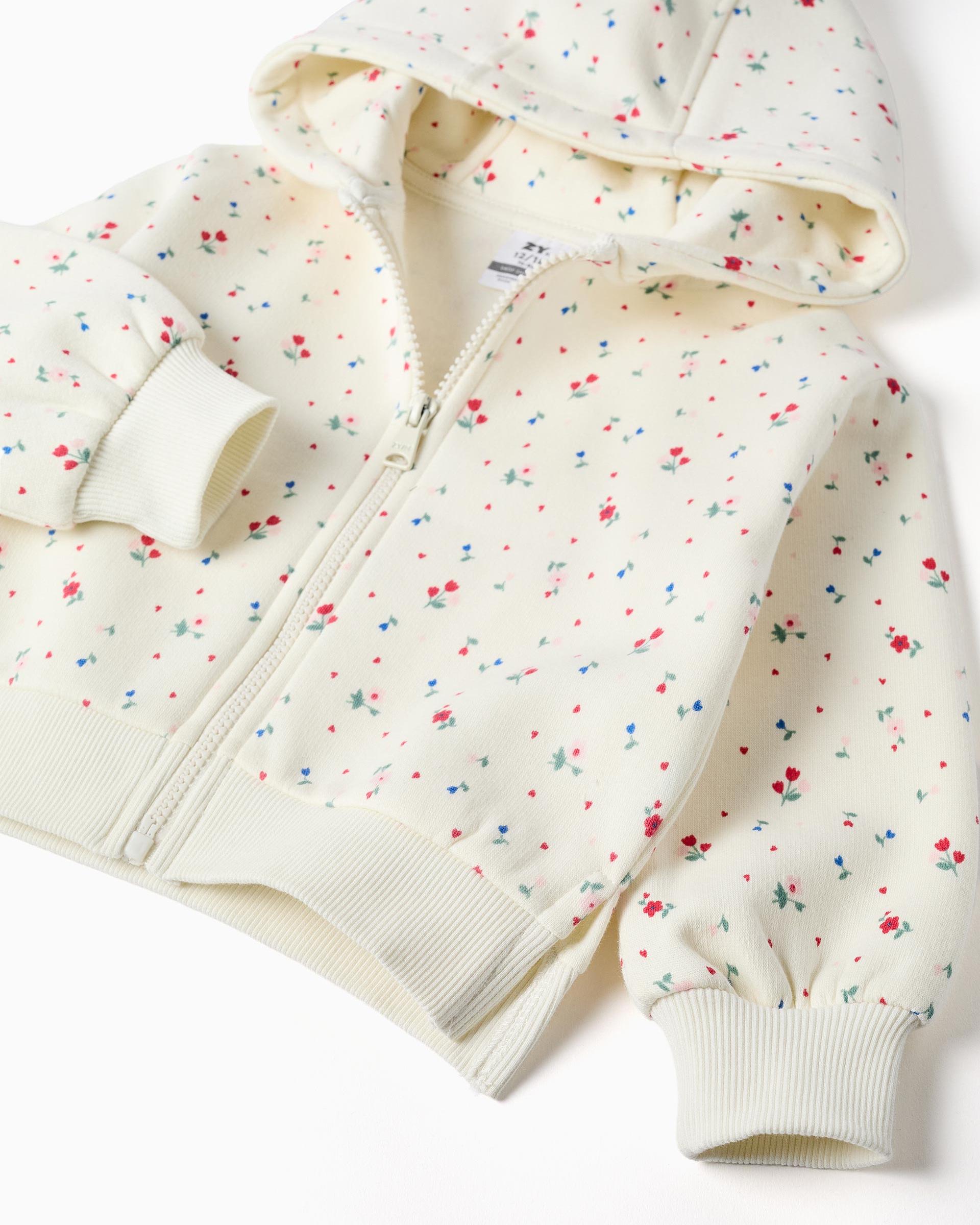 Imagen 2 de Sudadera de bebé niña perchada y con estampado floral - Zippy - Blanco Blanco