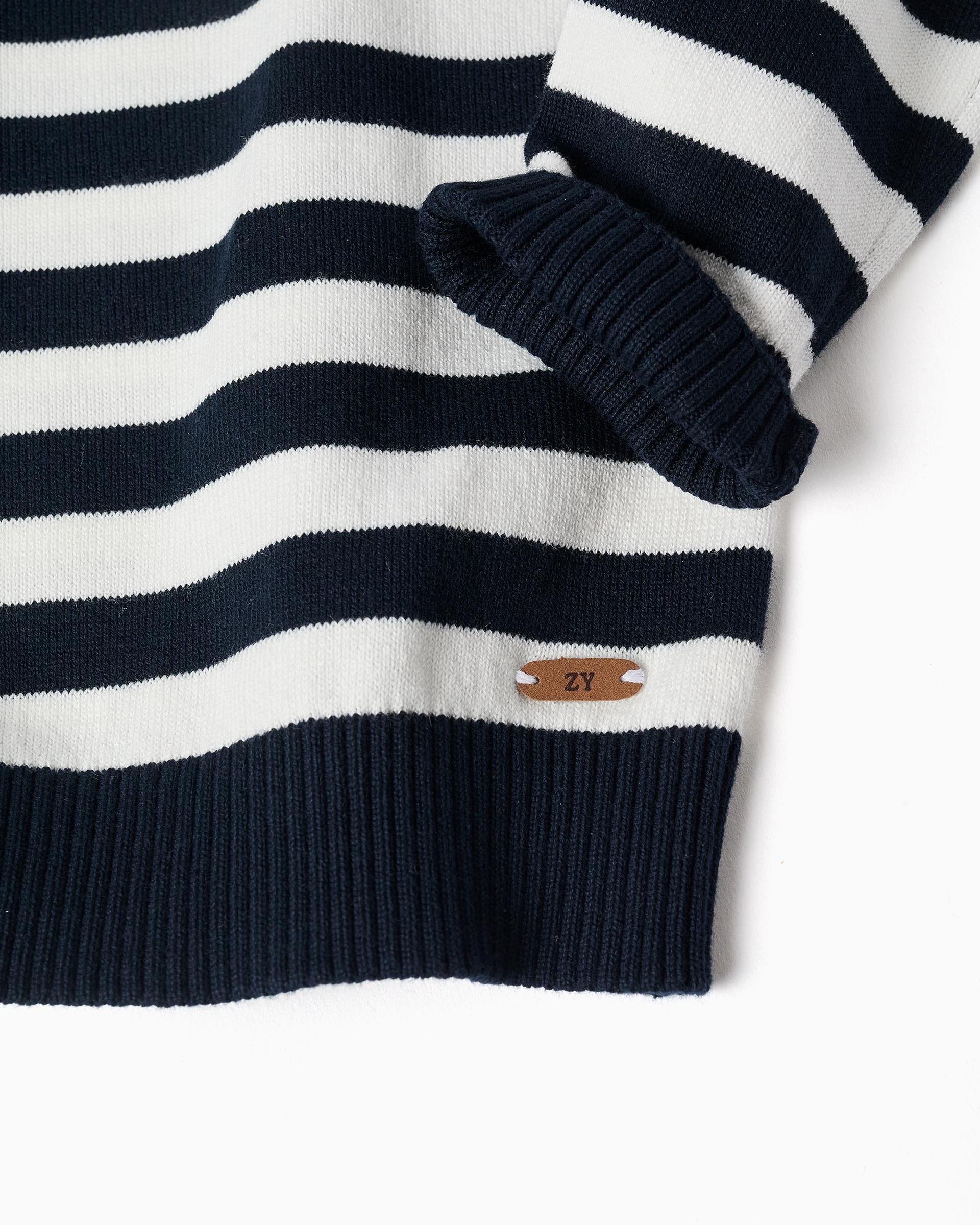 Imagen 4 de Jersey de bebé niño de punto y a rayas - Zippy - Azul marino Azul marino
