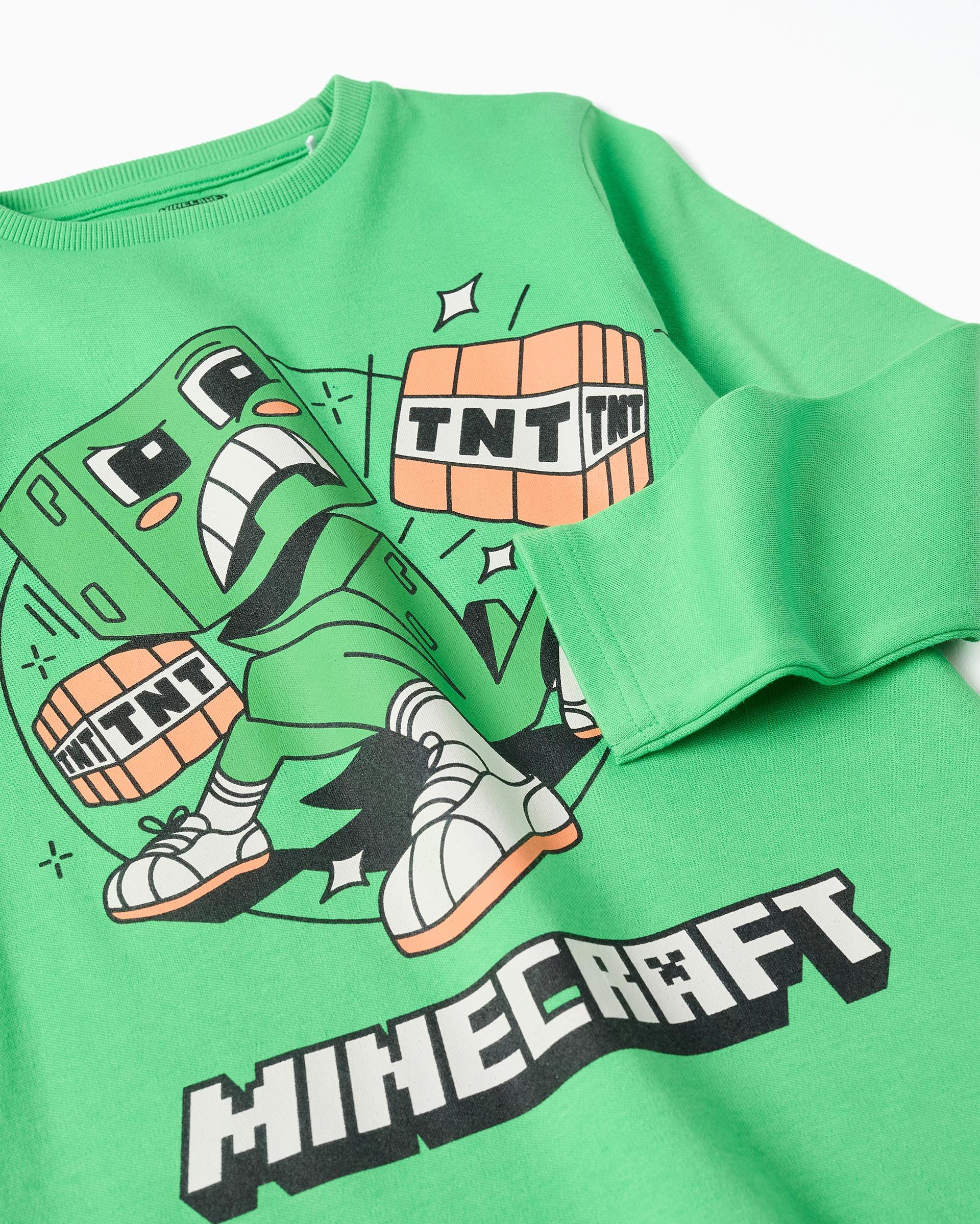 Imagen 3 de Pijama de niño 100% algodón y con estampado minecraft - Zippy - Verde Verde