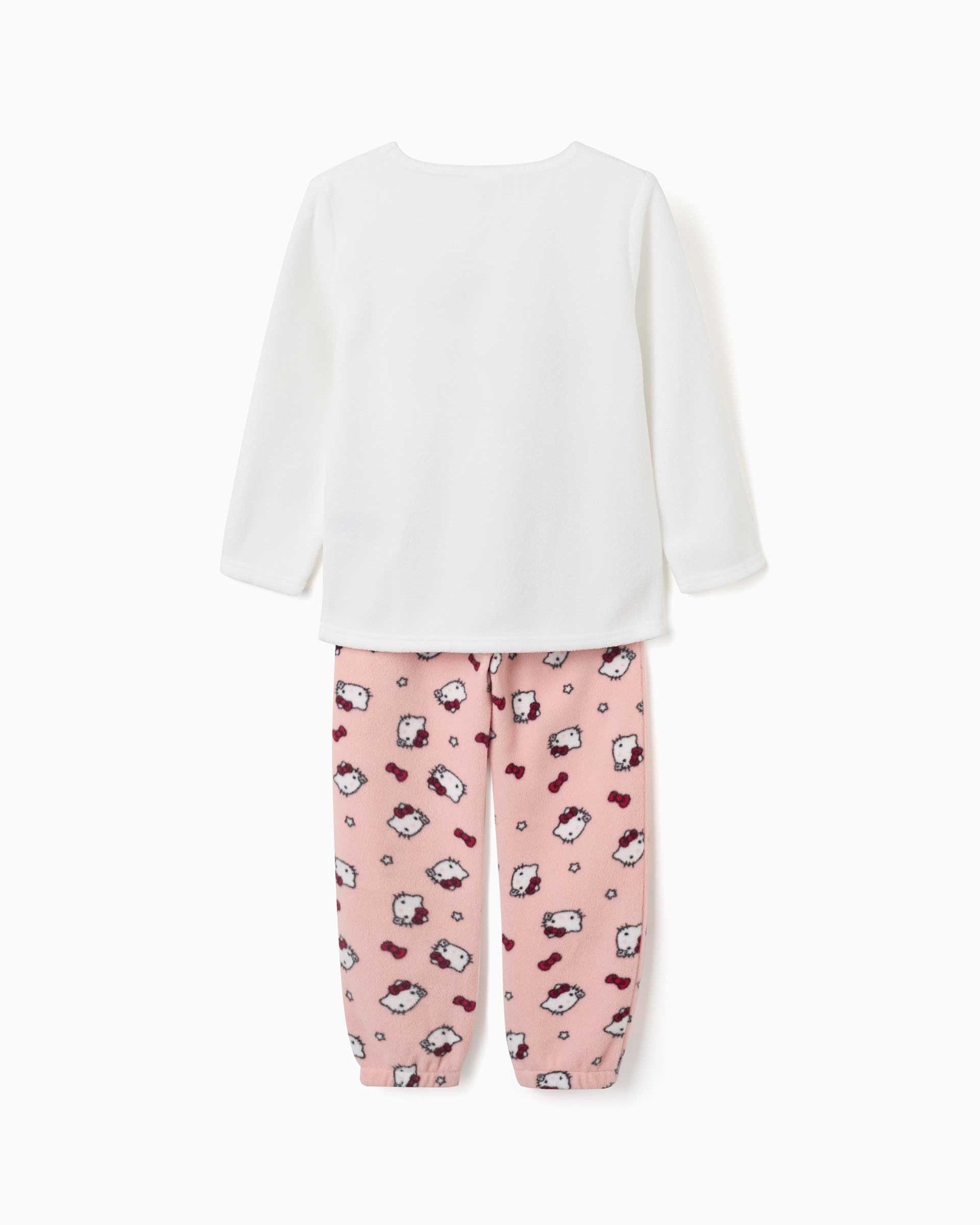 Imagen 2 de Pijama de niña de felpa polar y con hello kitty bordada - Zippy - Blanco Blanco