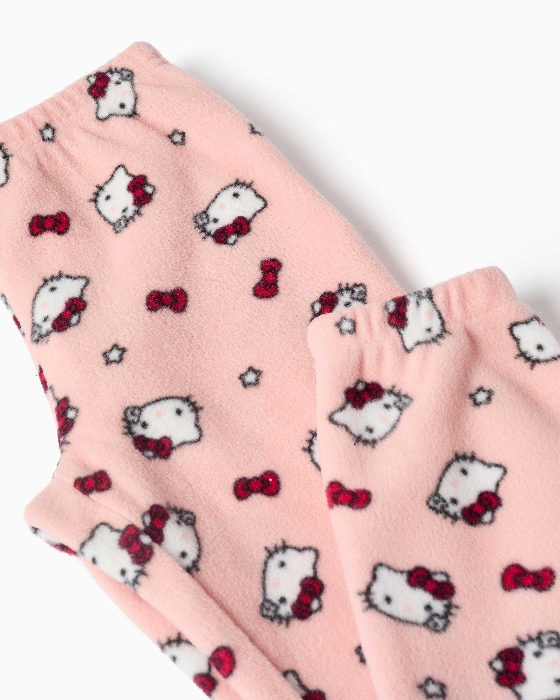 Imagen 4 de Pijama de niña de felpa polar y con hello kitty bordada - Zippy - Blanco Blanco