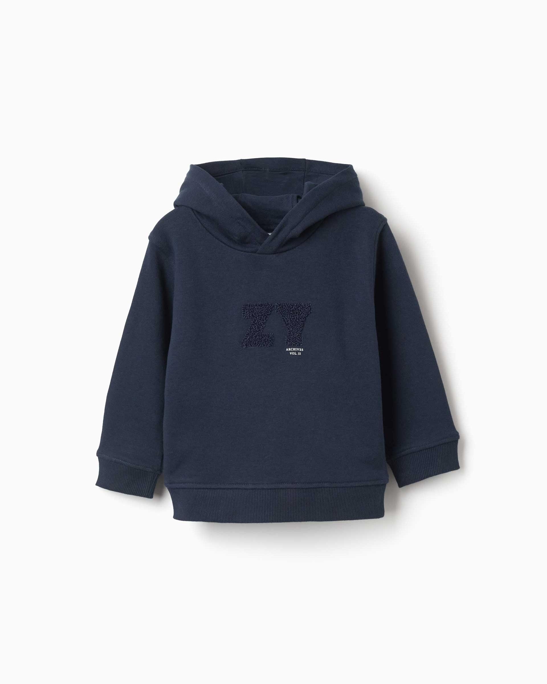 Sudadera de bebé niño con capucha y estampado - Zippy - Azul Azul-1