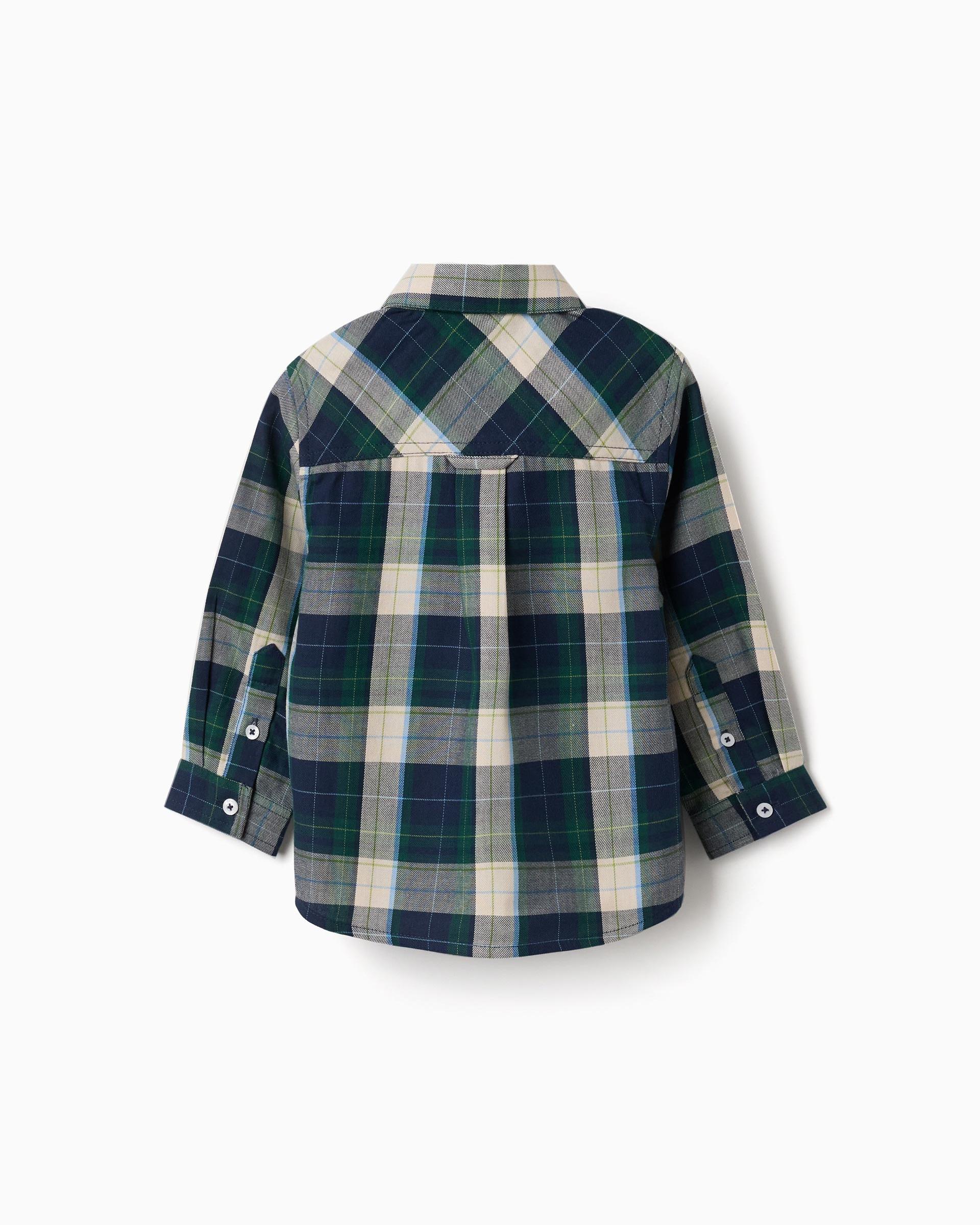 Camisa de bebé niño 100% algodón y a cuadros - Zippy - Azul marino Azul marino-3