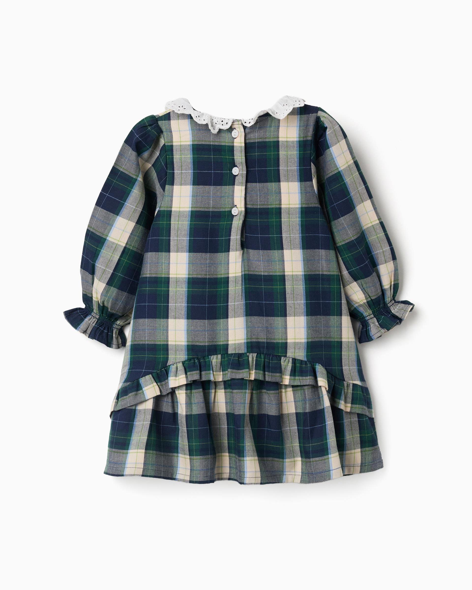 Vestido de bebé niña 100% algodón y a cuadros - Zippy - Azul marino Azul marino-3