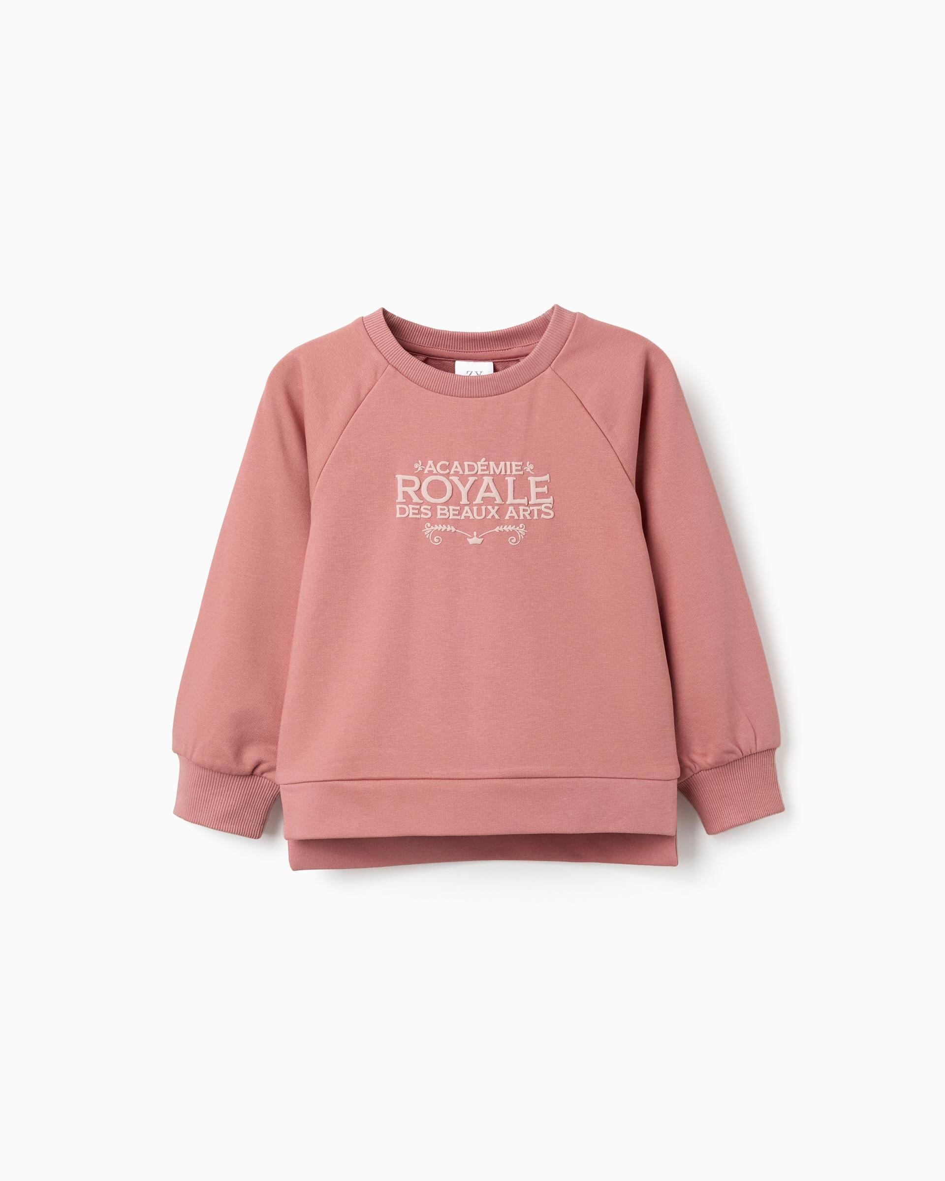 Sudadera de niña con estampado en relieve y mangas abullonadas - Zippy - Rosa Rosa-3