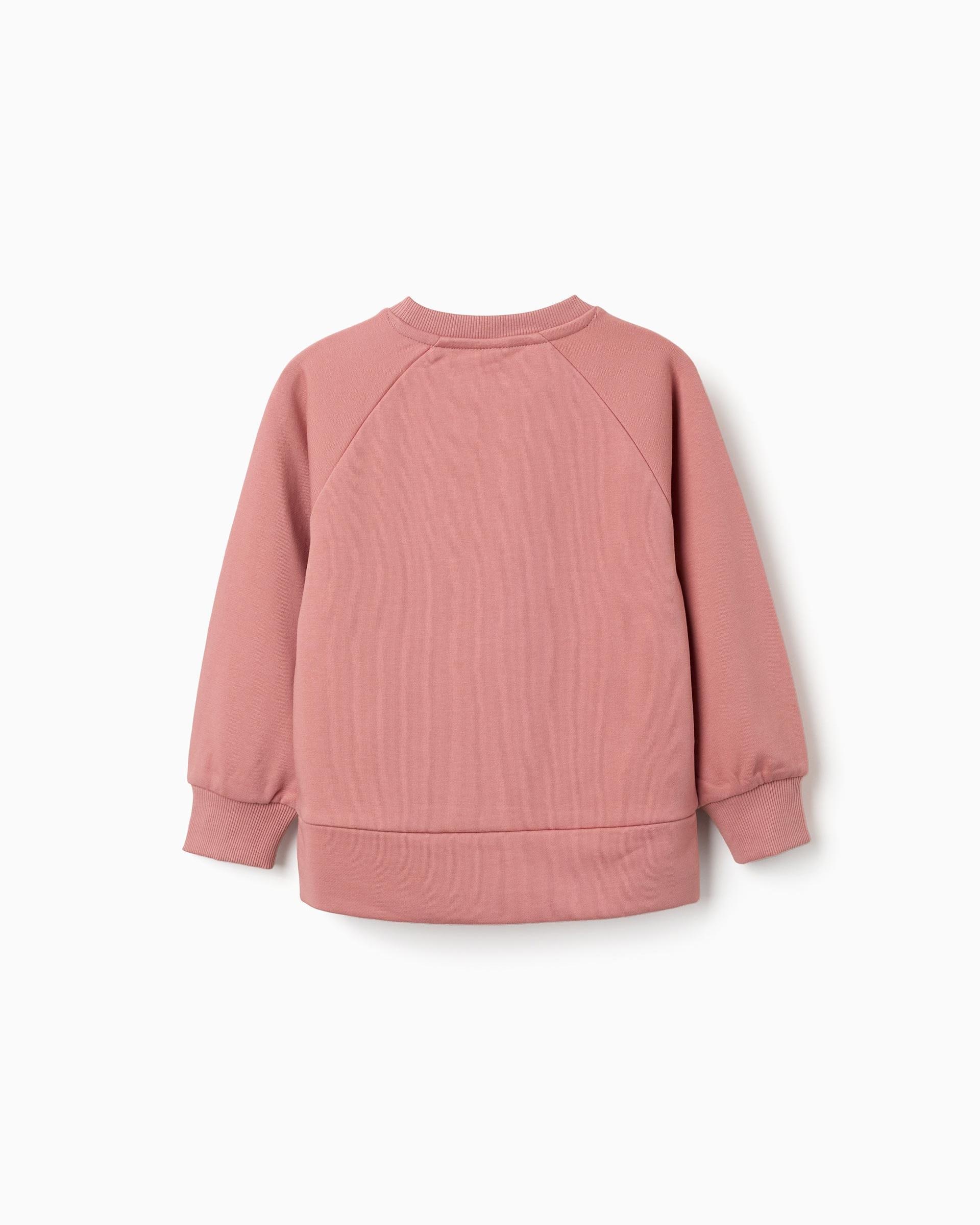 Sudadera de niña con estampado en relieve y mangas abullonadas - Zippy - Rosa Rosa-2