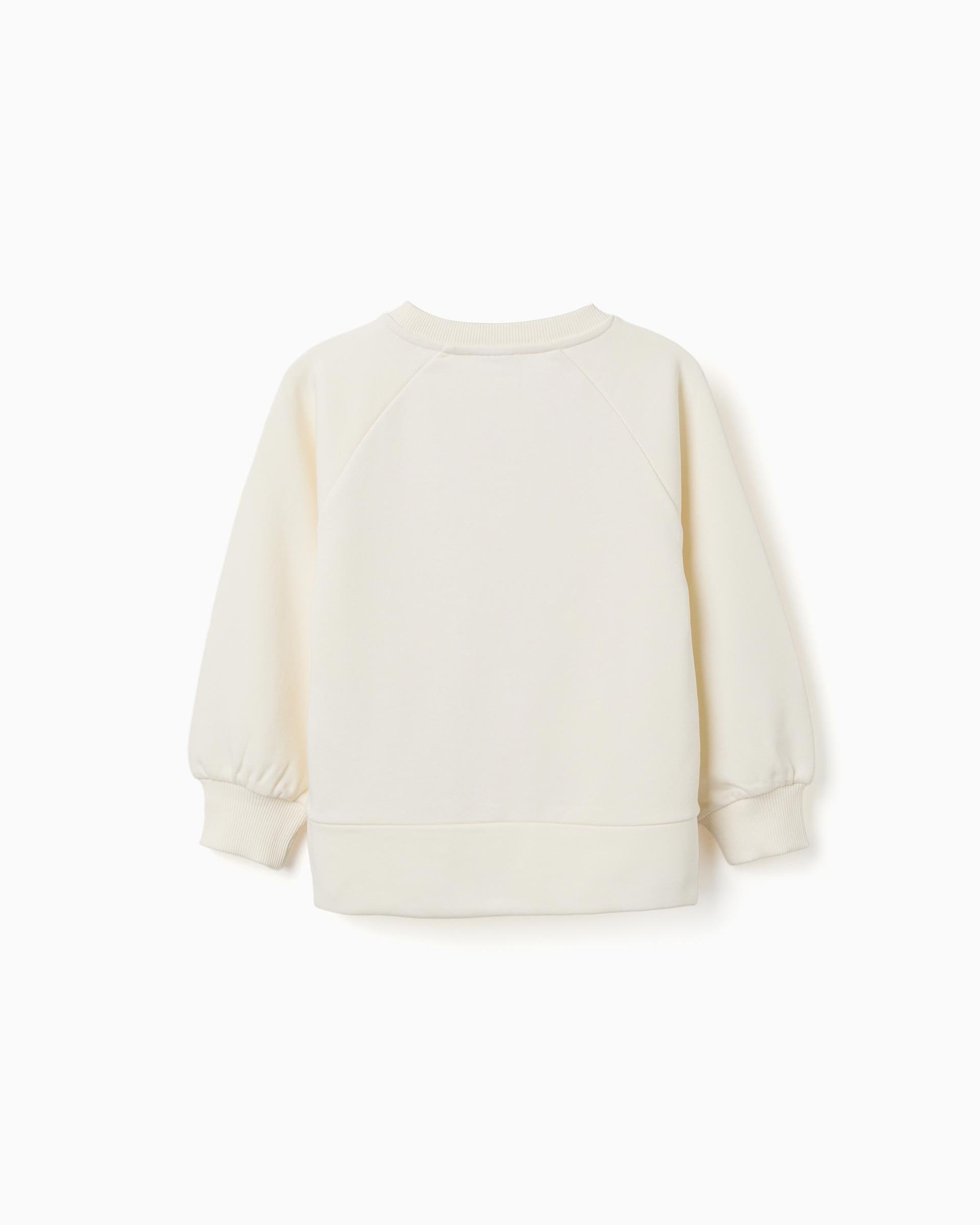 Sudadera de niña con estampado en relieve y mangas abullonadas - Zippy - Blanco Blanco-3