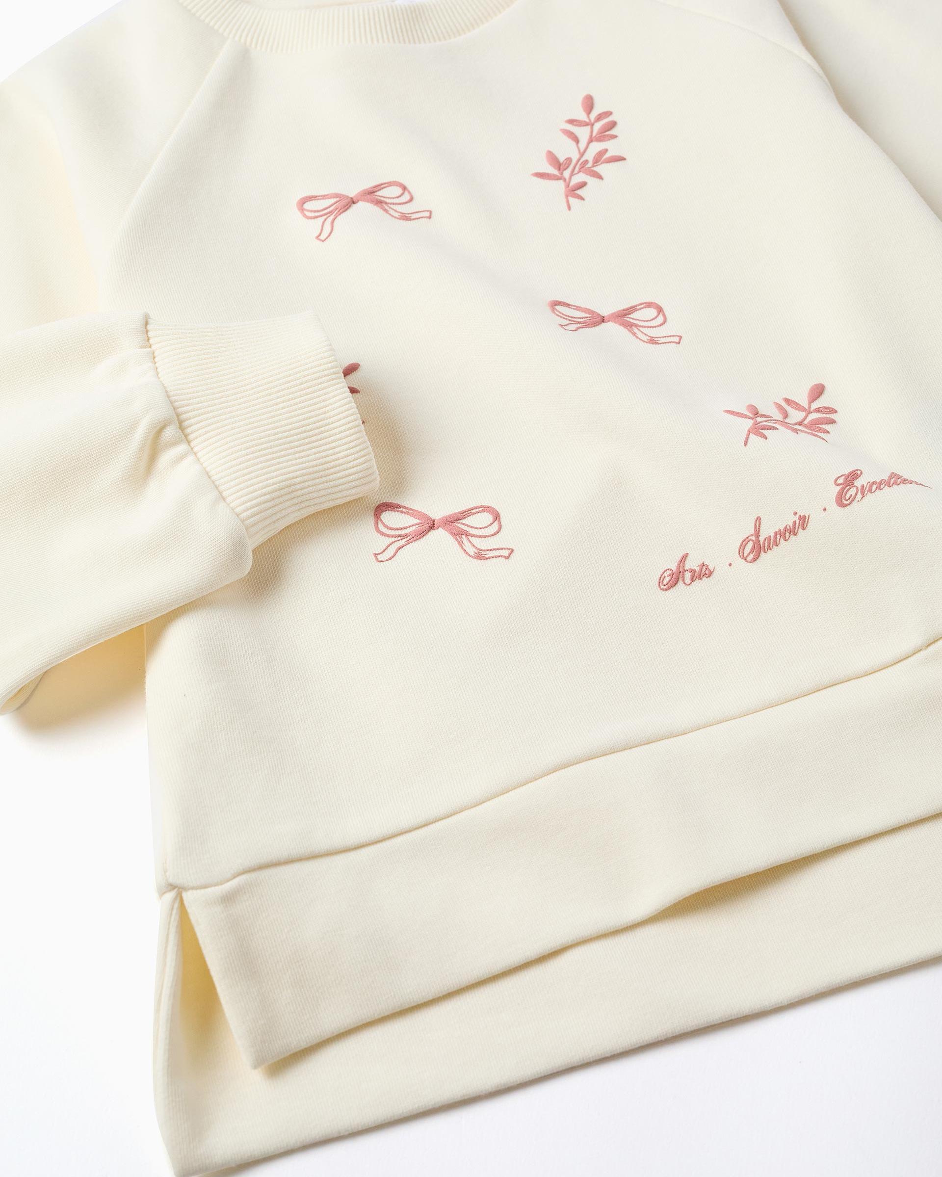 Sudadera de niña con estampado en relieve y mangas abullonadas - Zippy - Blanco Blanco-2