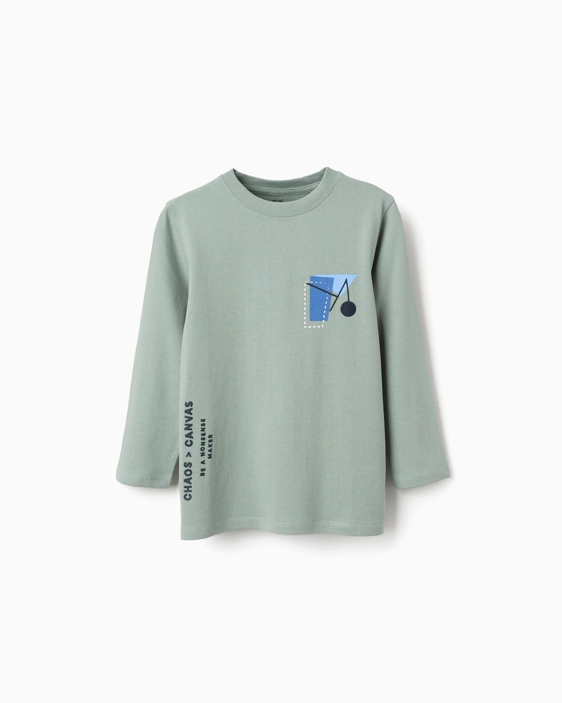 Camiseta de niño 100% algodón y con estampado - Zippy - Verde Verde-1