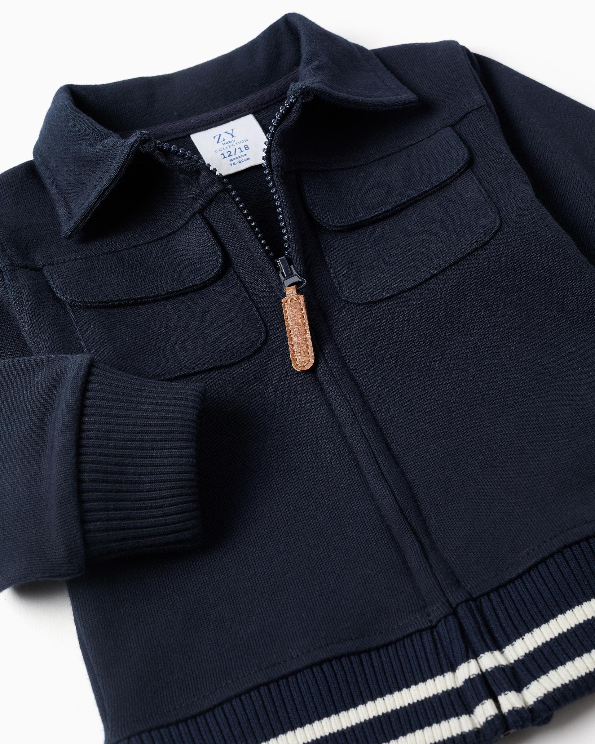 Imagen 2 de Chaqueta de bebé niño 100% algodón y con bolsillos - Zippy - Azul marino Azul marino