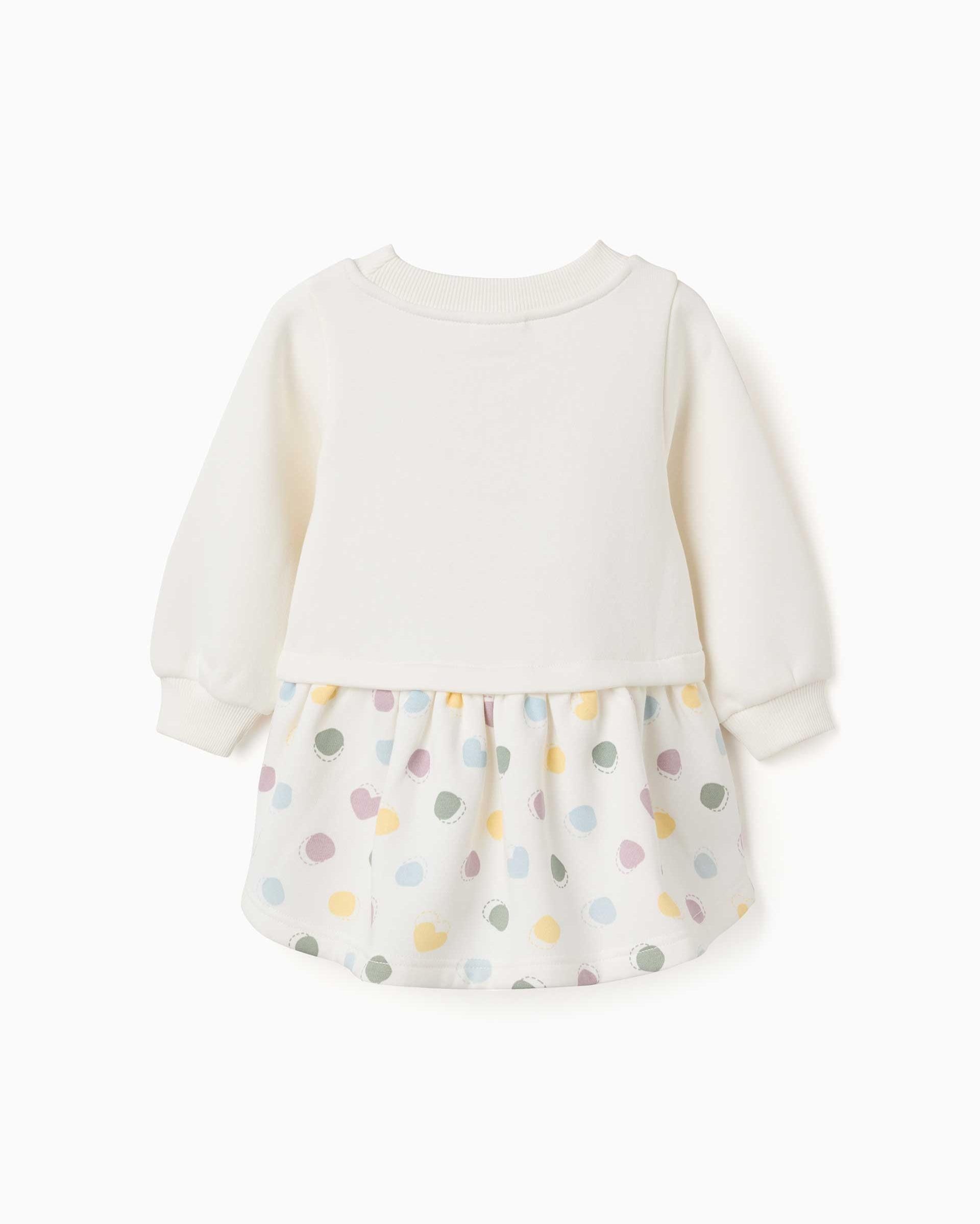 Vestido de bebé niña perchado y con estampado - Zippy - Blanco Blanco-3