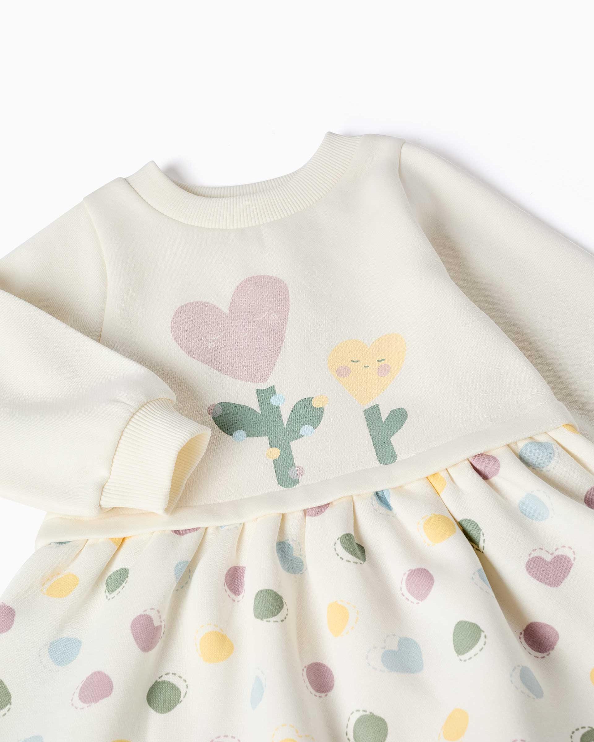 Vestido de bebé niña perchado y con estampado - Zippy - Blanco Blanco-2