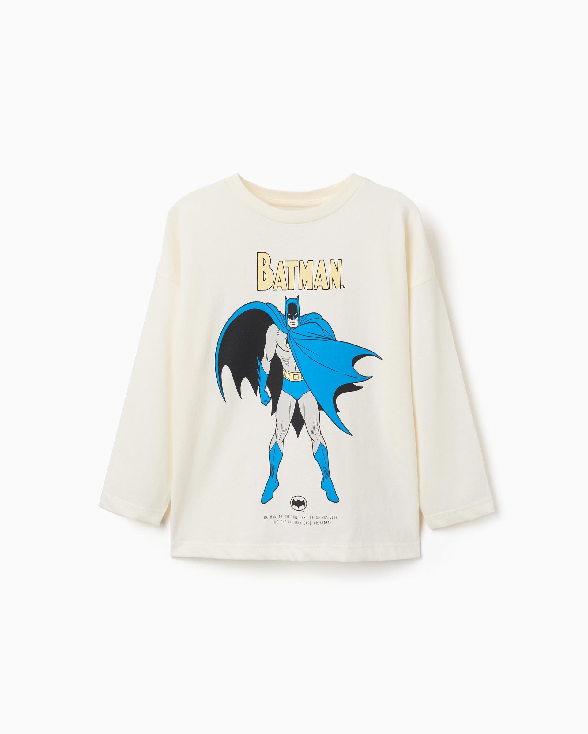 Camiseta de niño 100% algodón y con estampado batman - Zippy - Blanco Blanco-1