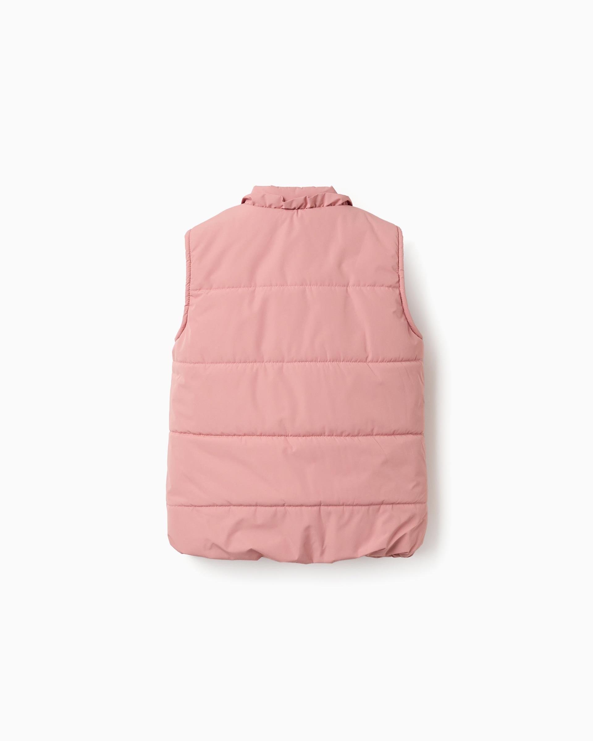 Chaleco de niña con forro polar y volantes - Zippy - Rosa Rosa-3