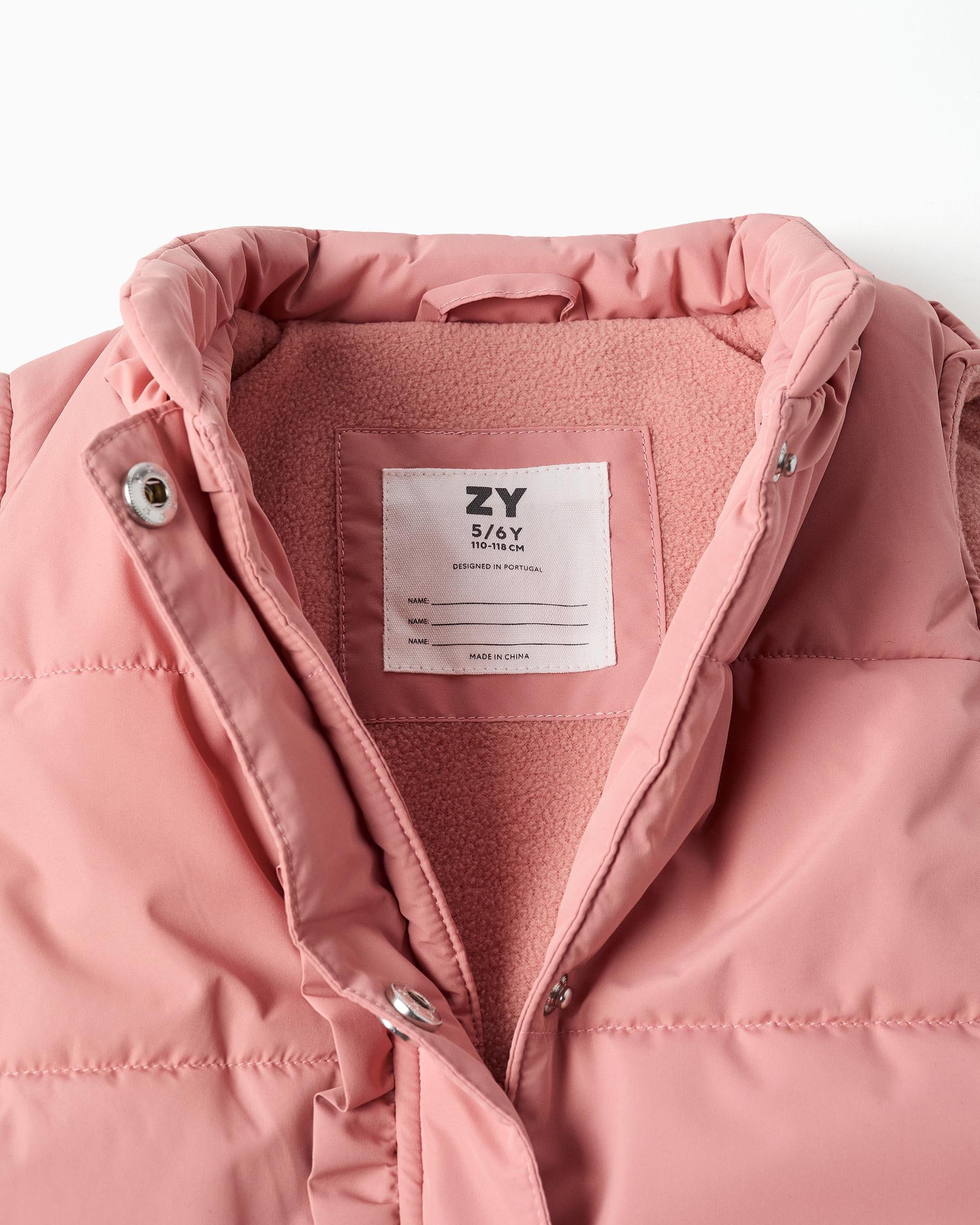 Chaleco de niña con forro polar y volantes - Zippy - Rosa Rosa-2