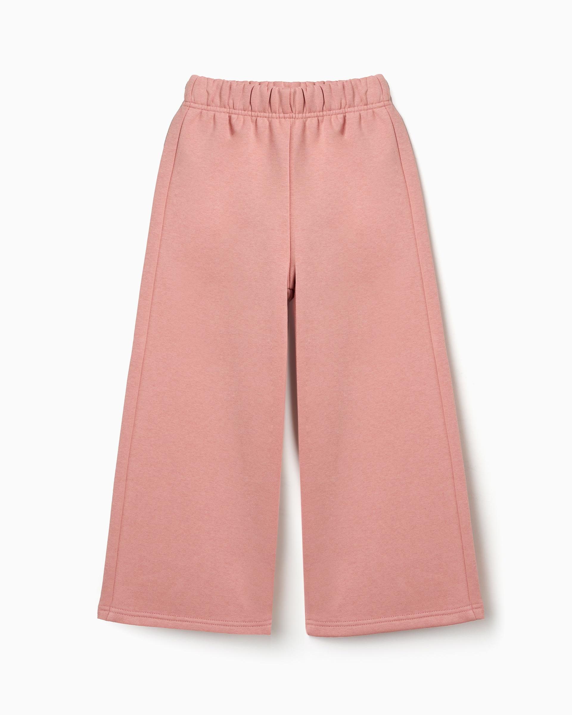 Pantálon de niña de pierna ancha y perchado - Zippy - Rosa Rosa-1