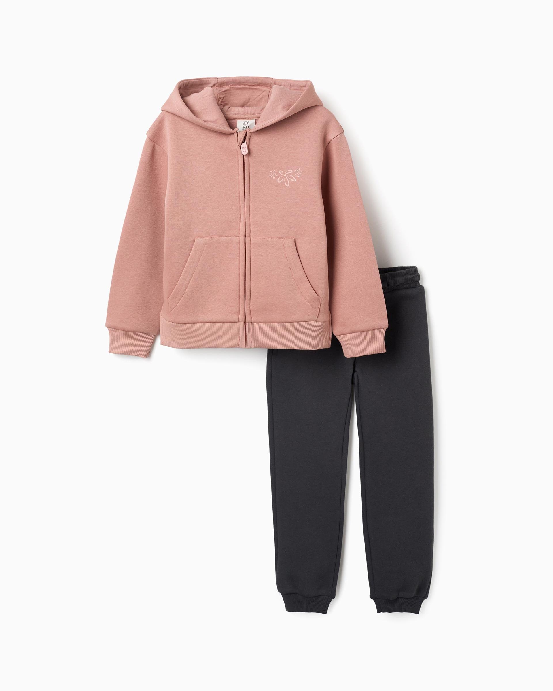 Imagen 0 de Chándal de niña perchado y con estampado Rosa
