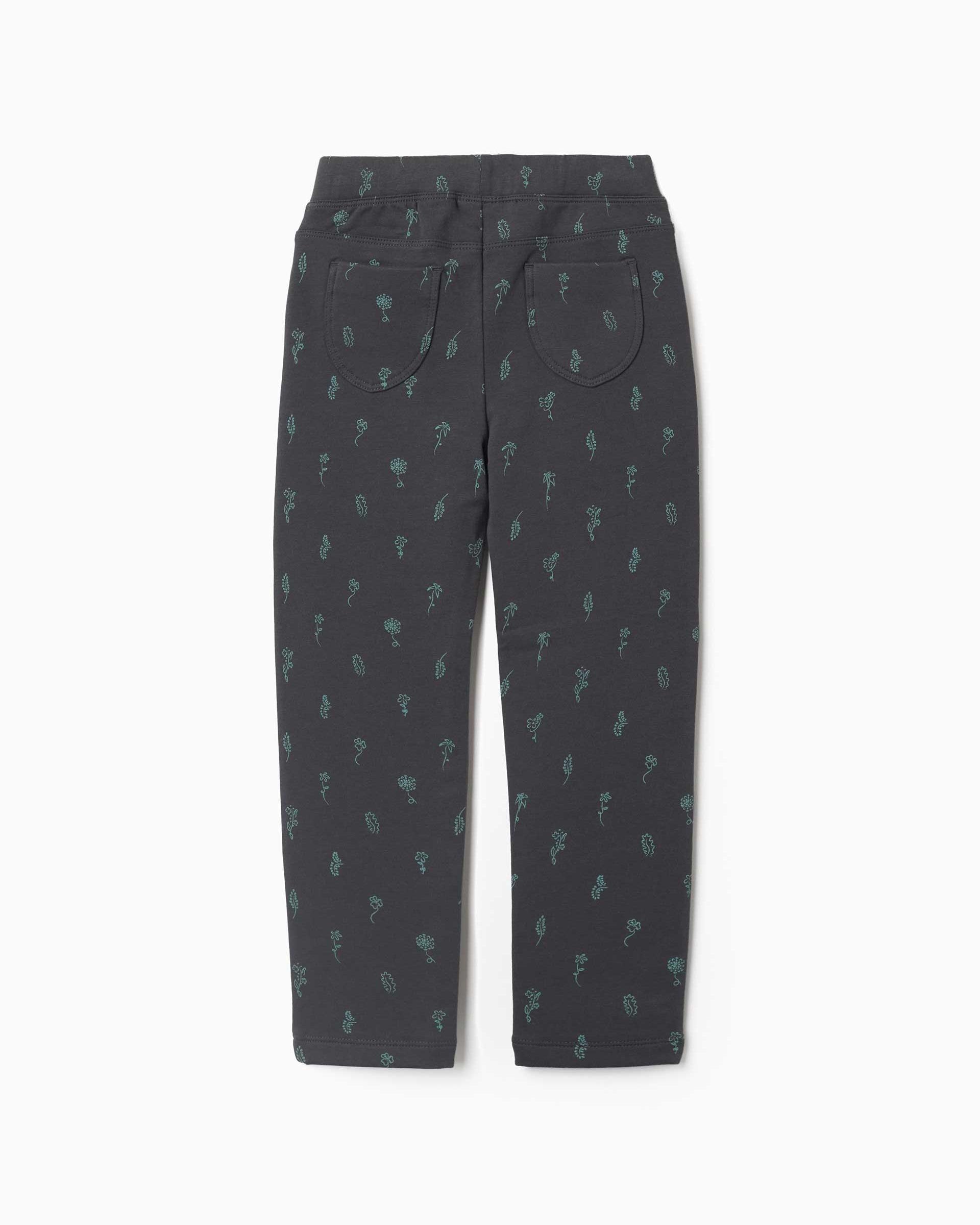 Leggins de niña pitillo y con forro perchado - Zippy - Gris oscuro Gris oscuro-3