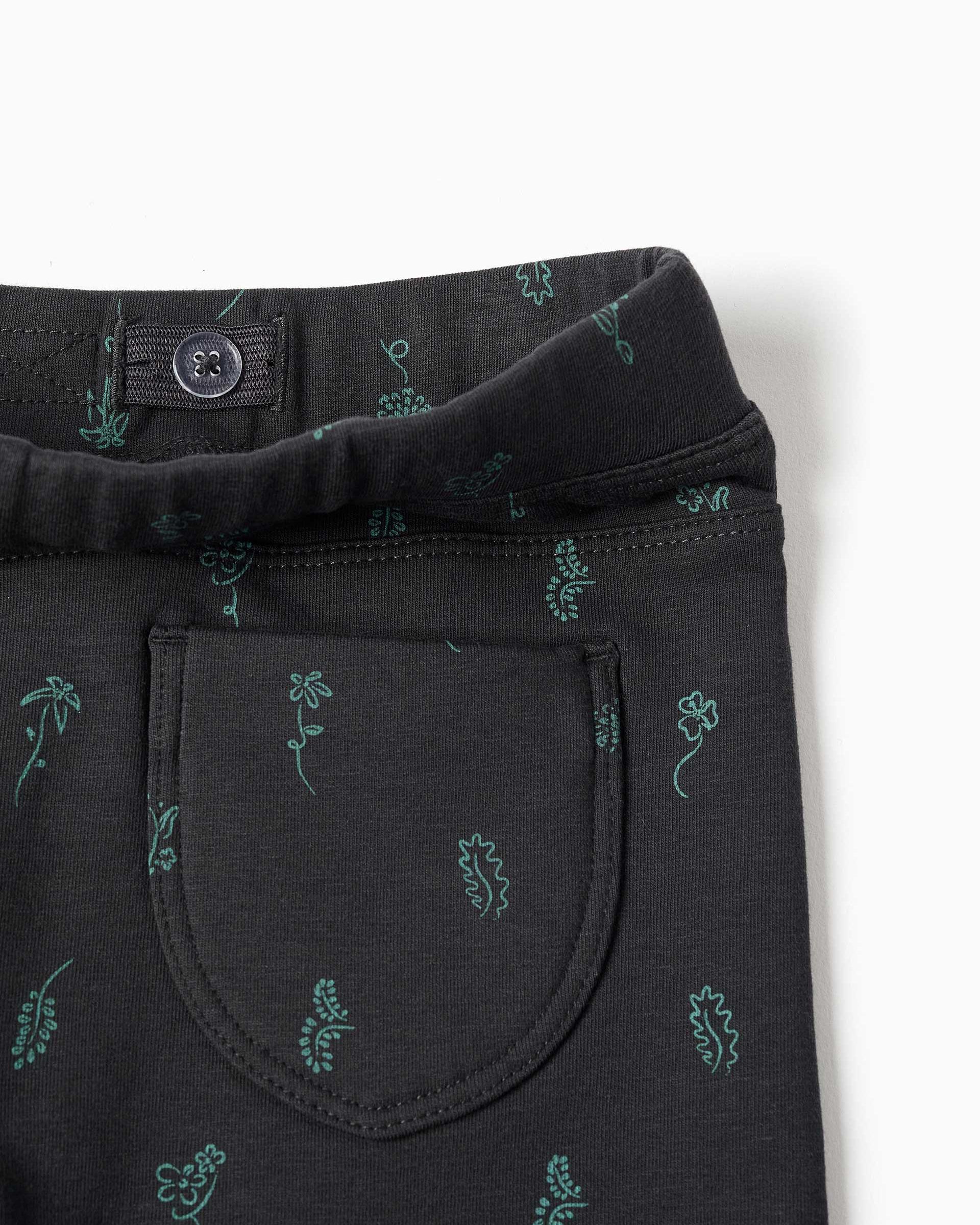 Leggins de niña pitillo y con forro perchado - Zippy - Gris oscuro Gris oscuro-2