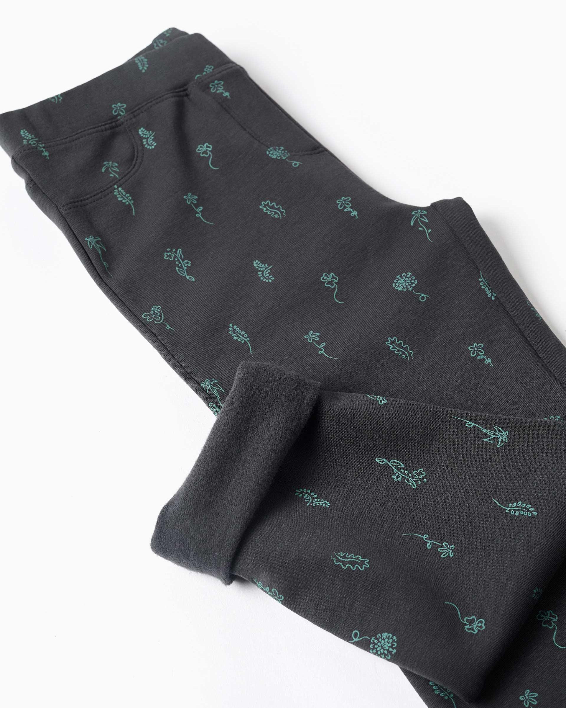 Leggins de niña pitillo y con forro perchado - Zippy - Gris oscuro Gris oscuro-4