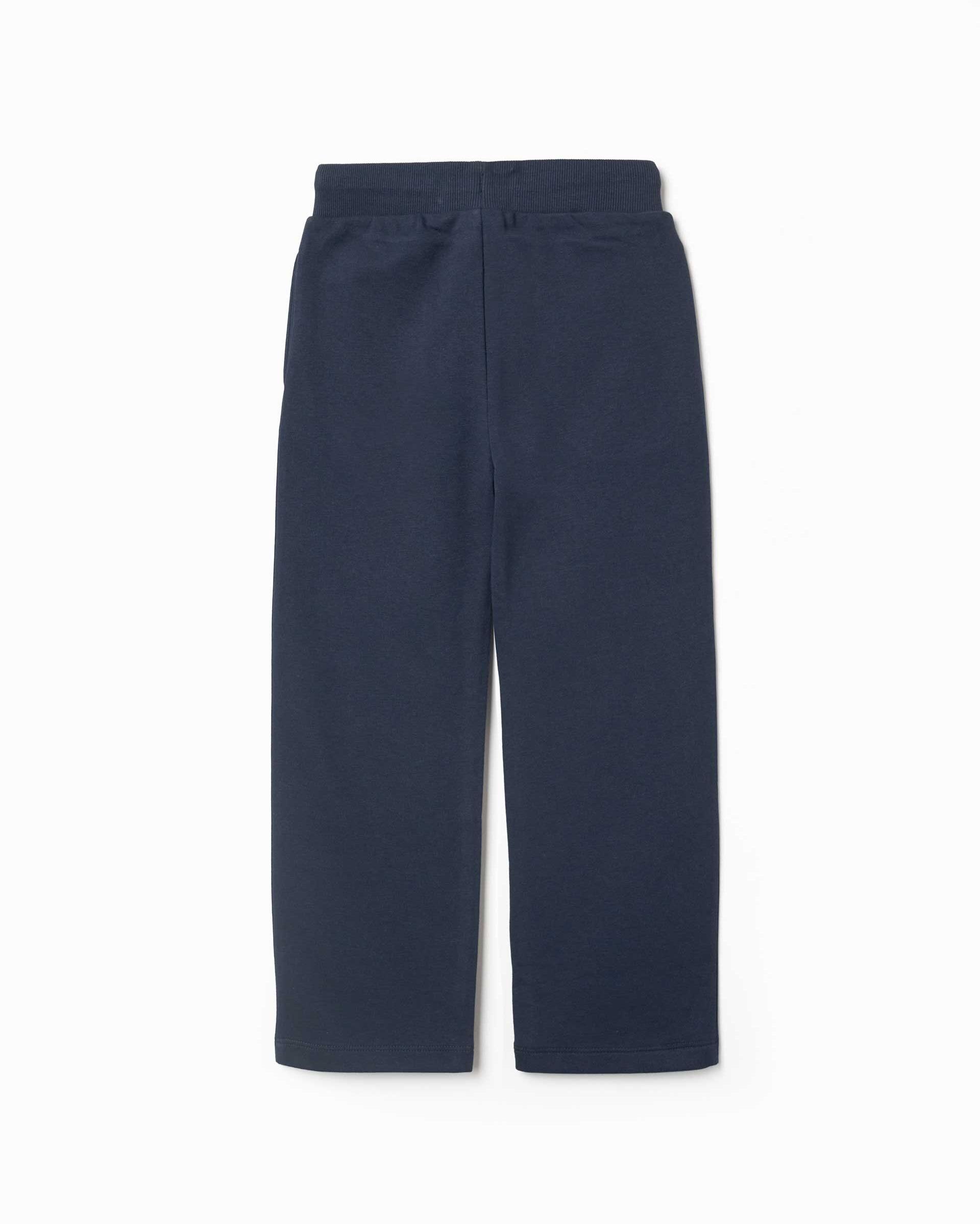 Pantálon de niña de felpa y con cordón - Zippy - Azul marino Azul marino-3