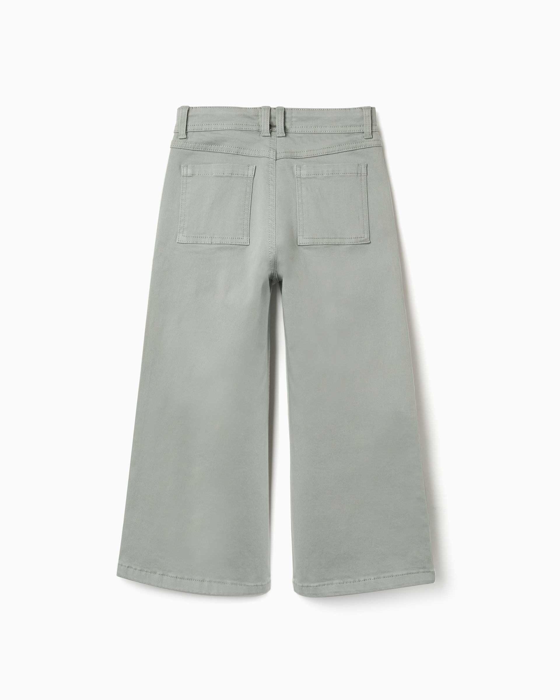 Pantálon de niña de sarga y de pierna ancha - Zippy - Verde Verde-3
