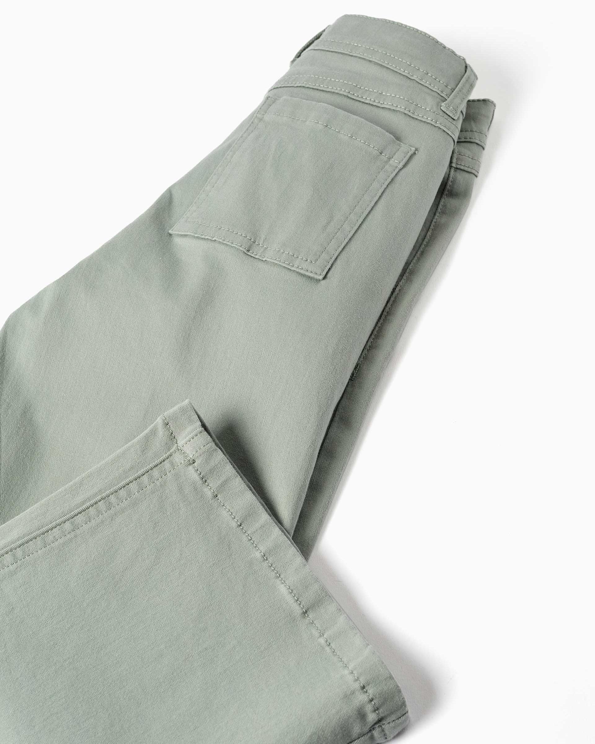 Pantálon de niña de sarga y de pierna ancha - Zippy - Verde Verde-4