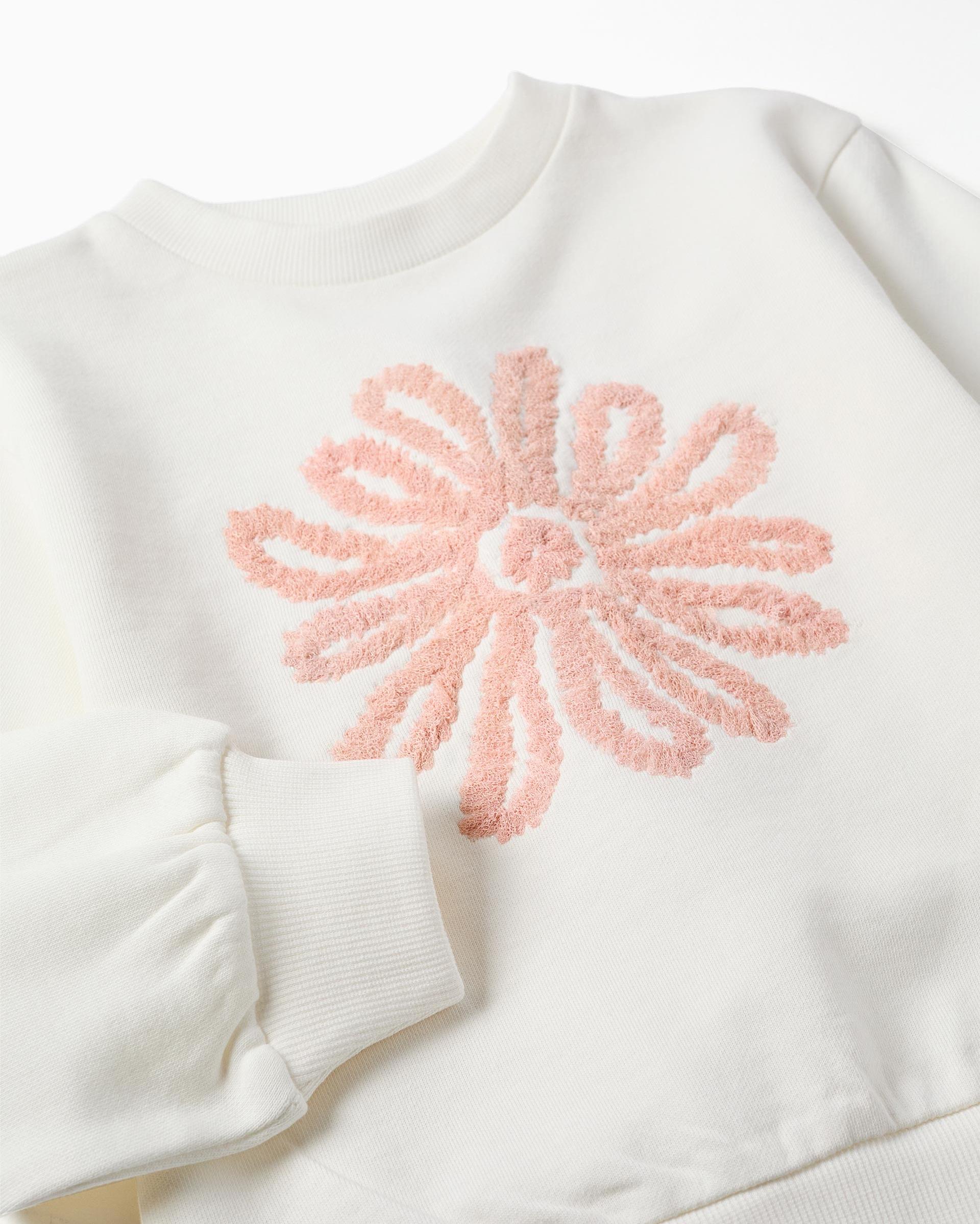 Sudadera de niña con estampado en relieve y mangas abullonadas - Zippy - Blanco Blanco-2