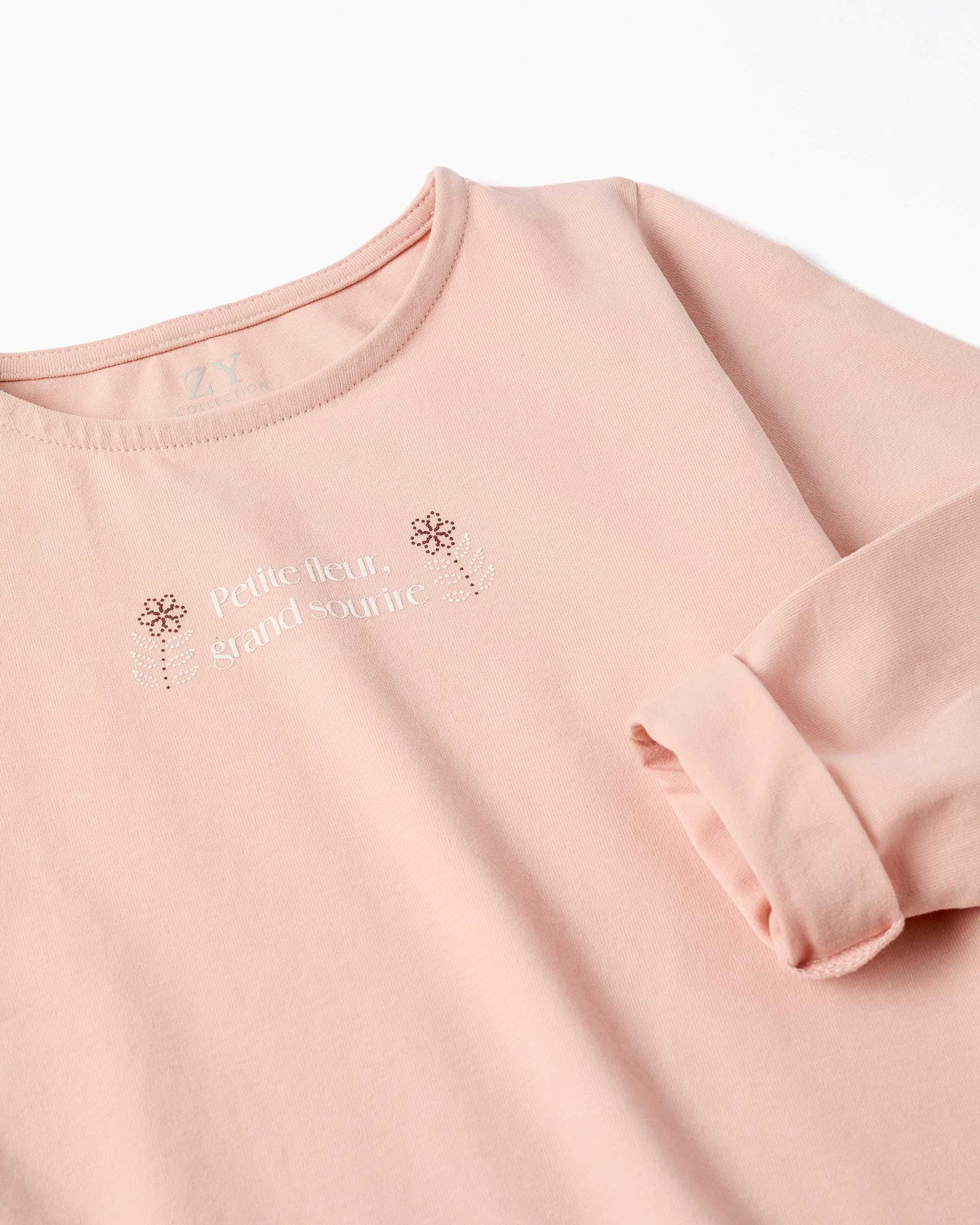 Camiseta de niña de algodón y con volantes - Zippy - Rosa Rosa-2