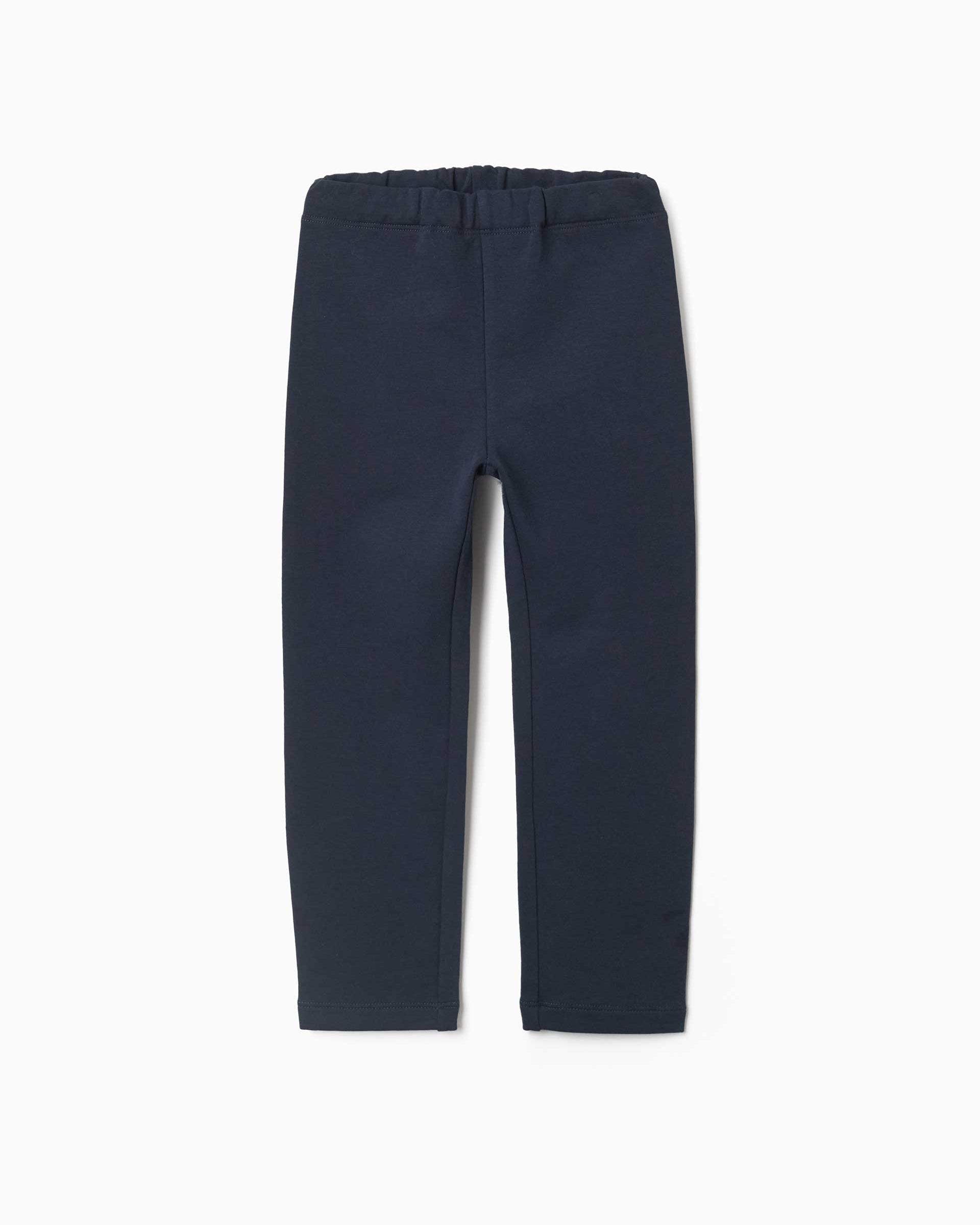Leggins de niña pitillo y con forro perchado - Zippy - Azul marino Azul marino-1