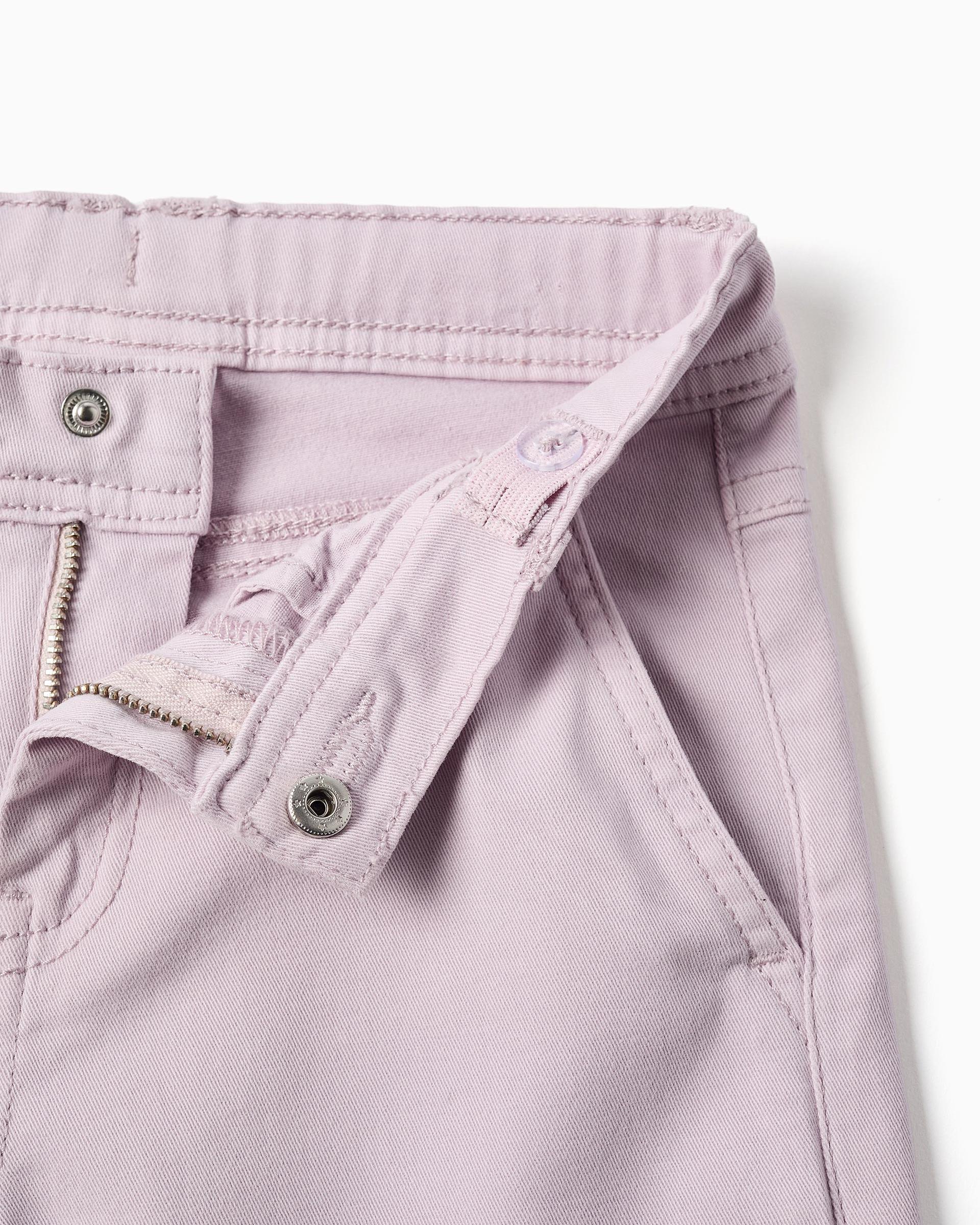Pantálon de niña de sarga y de pierna ancha - Zippy - Morado Morado-2