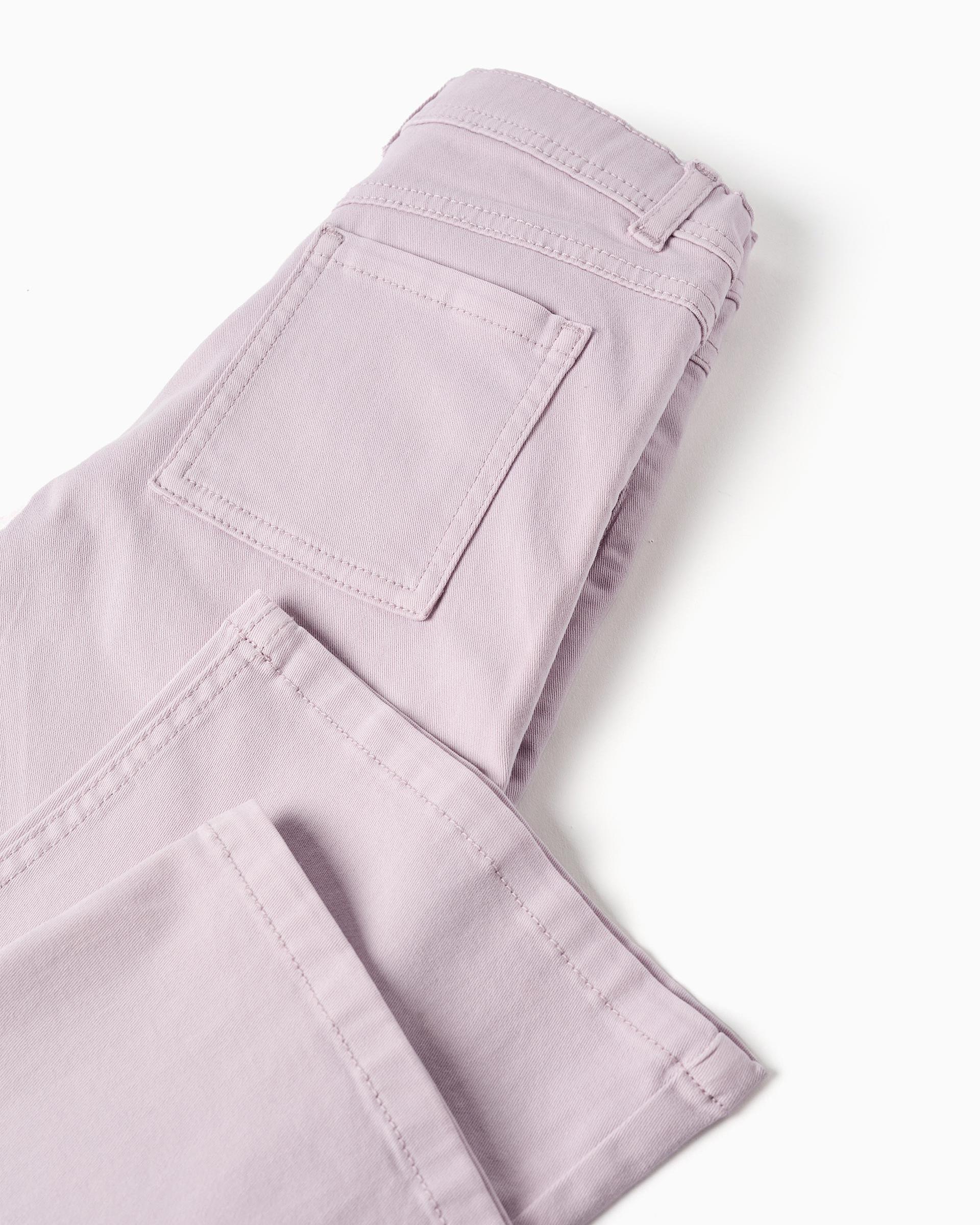 Pantálon de niña de sarga y de pierna ancha - Zippy - Morado Morado-4