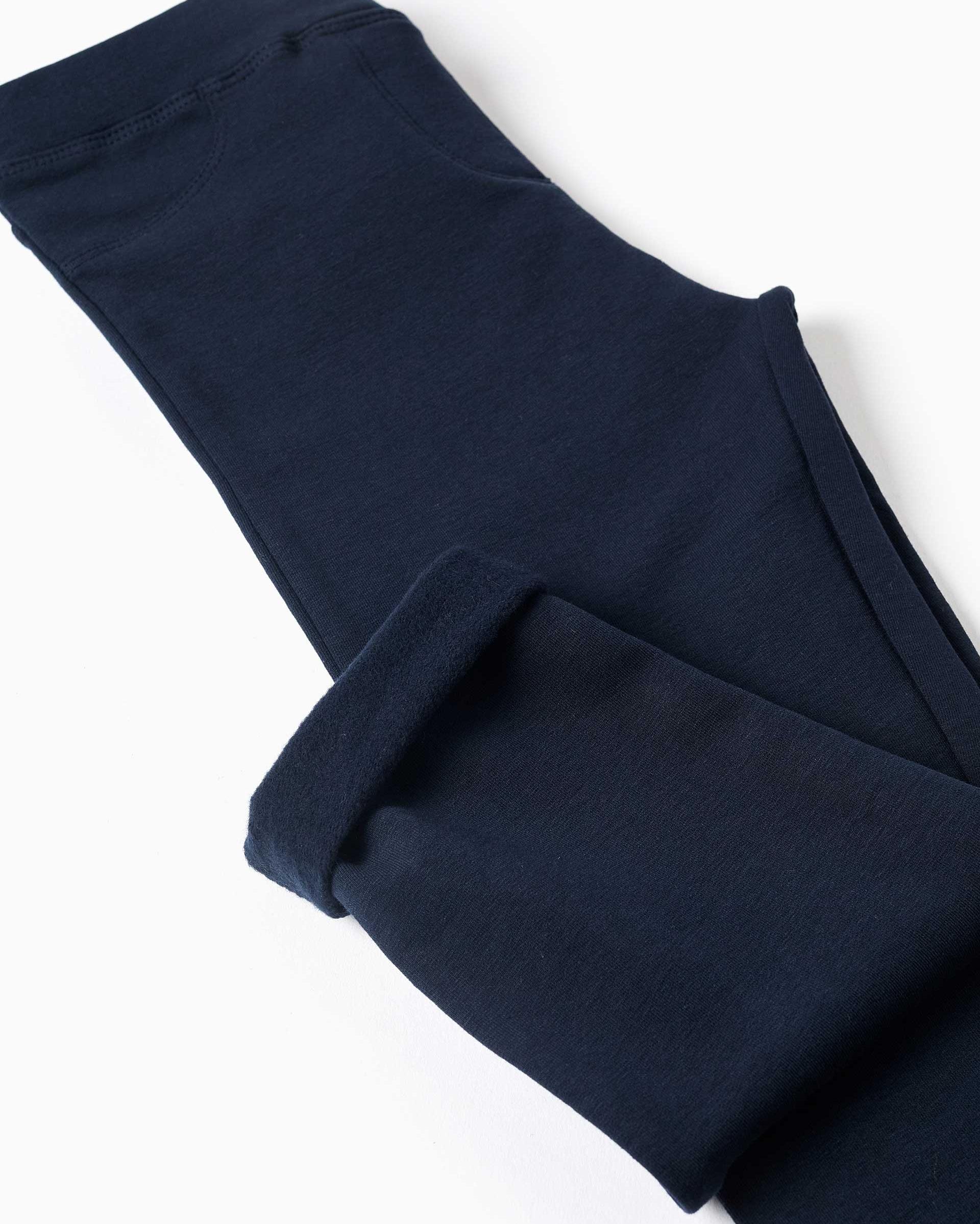 Leggins de niña pitillo y con forro perchado - Zippy - Azul marino Azul marino-4