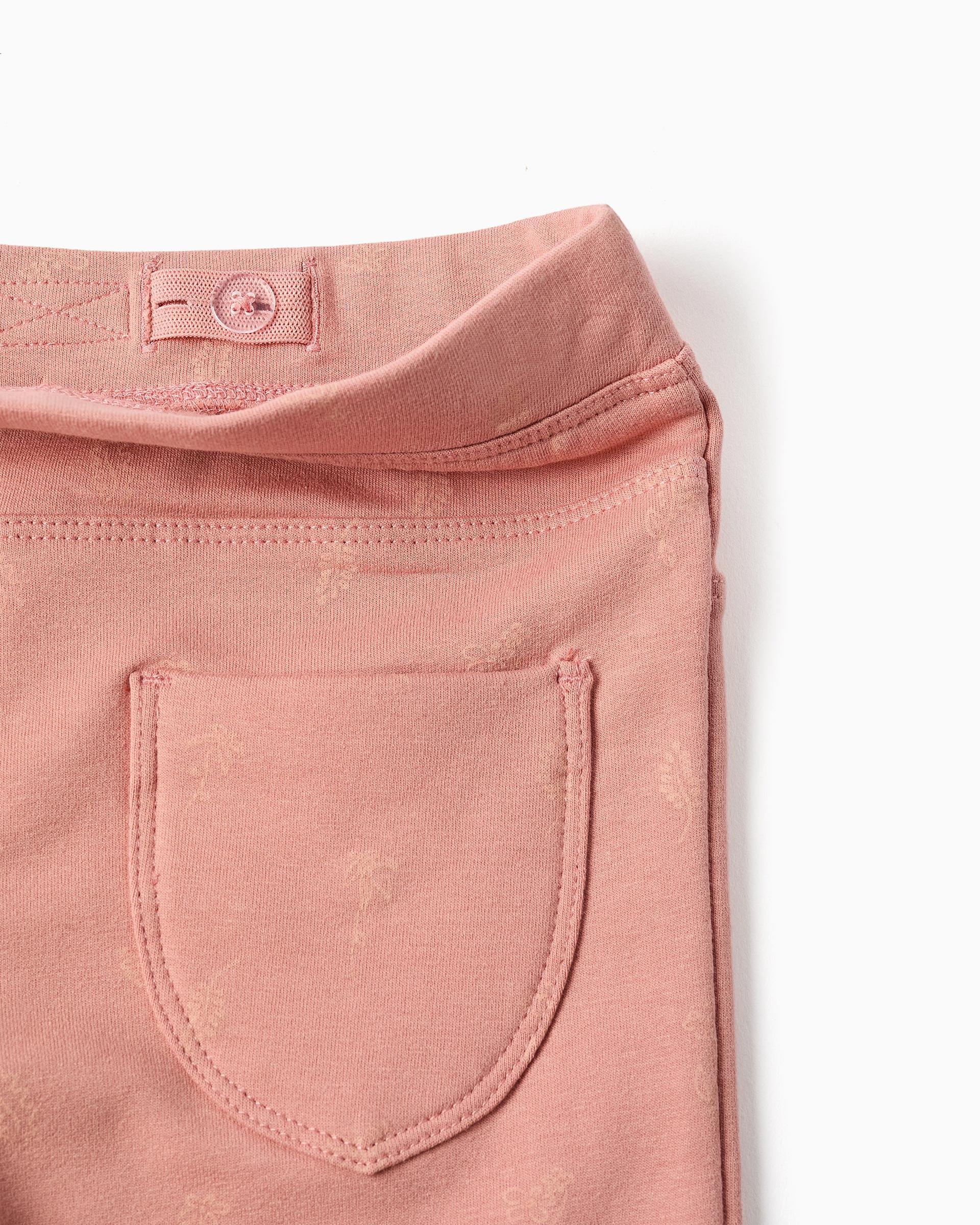 Leggins de niña pitillo y con forro perchado - Zippy - Rosa Rosa-2
