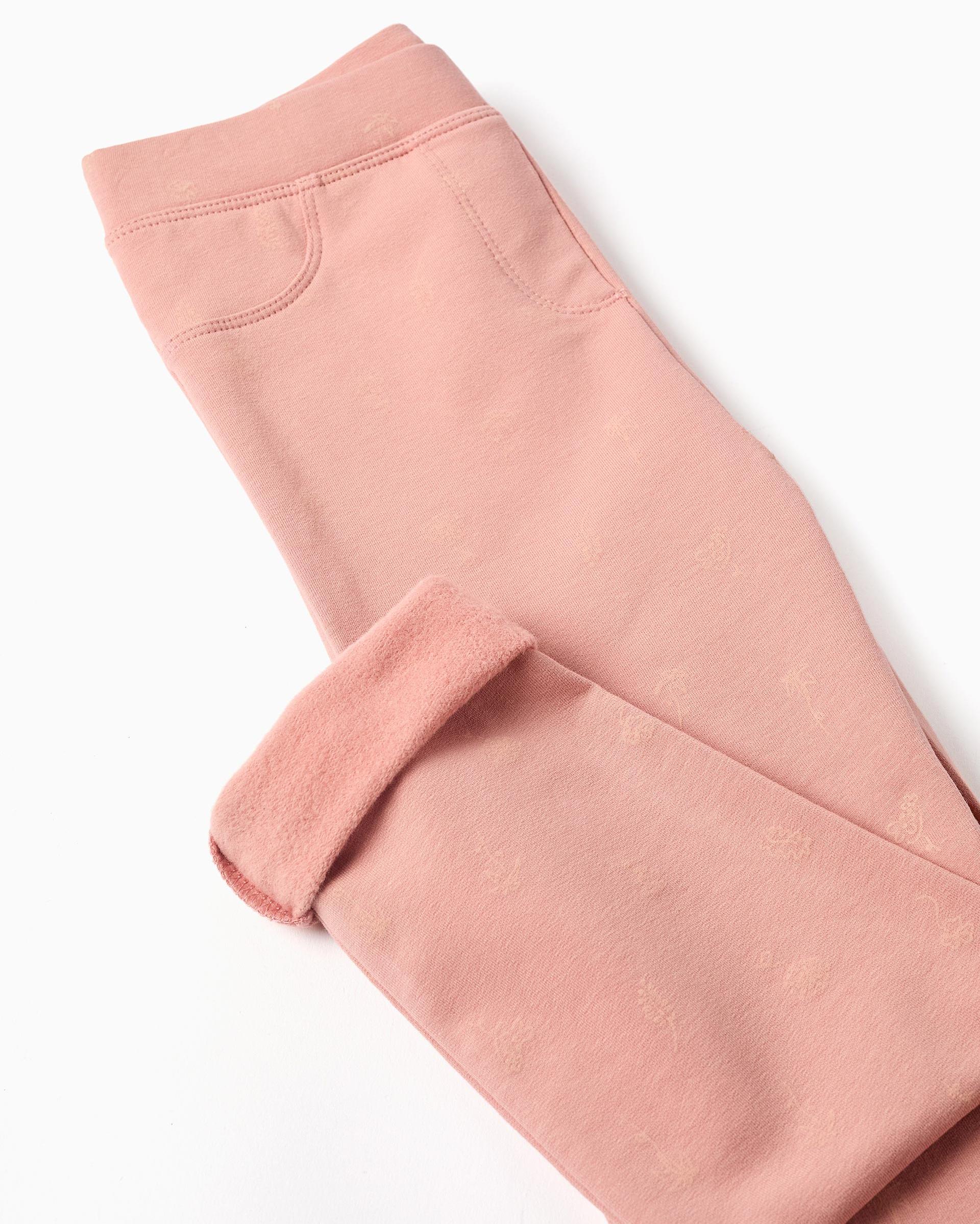 Leggins de niña pitillo y con forro perchado - Zippy - Rosa Rosa-4