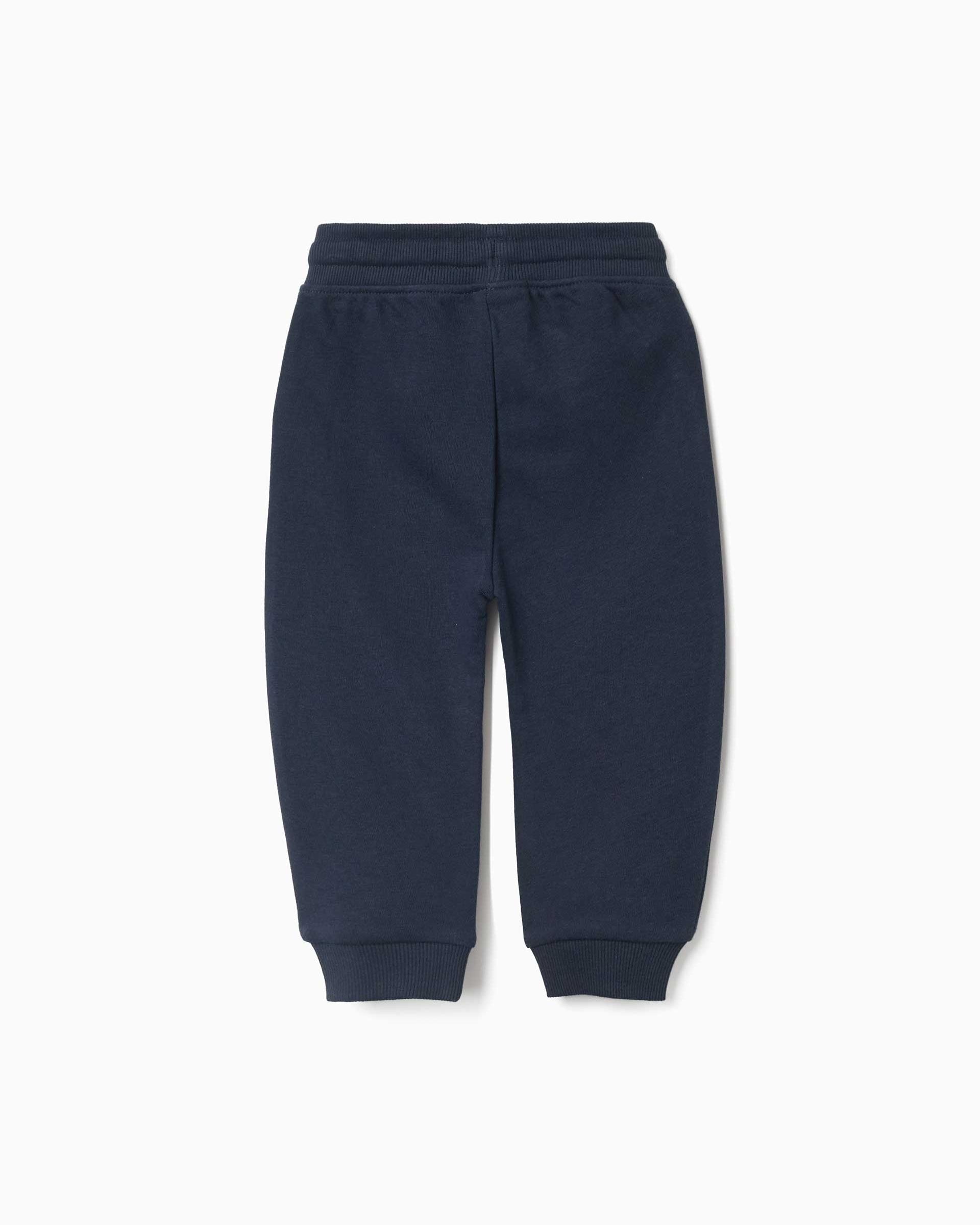 Pantalón deportivo de bebé niño de felpa y con cordón - Zippy - Azul marino Azul marino-3