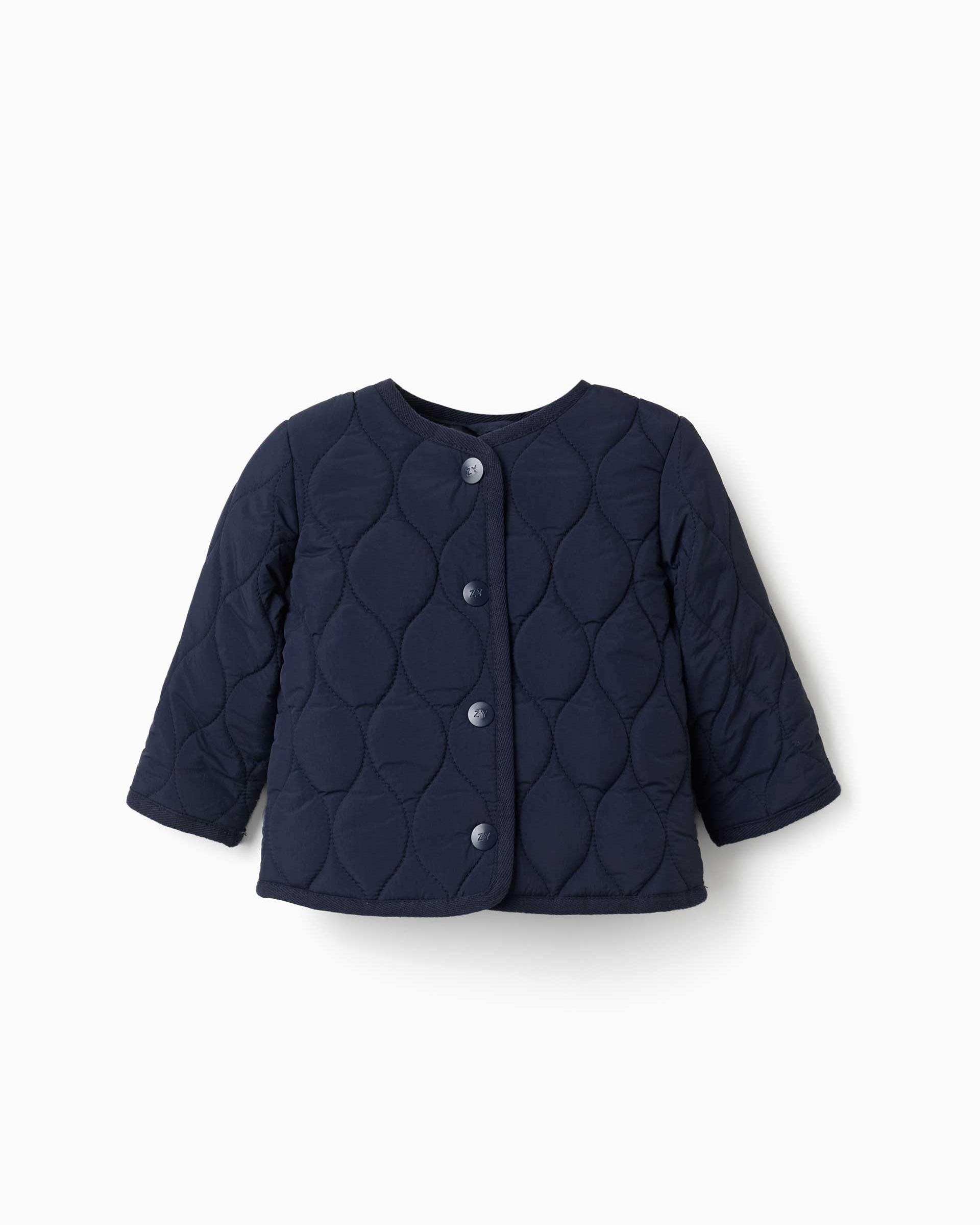 Imagen 0 de Parka de bebé niño acolchado y con automáticos Azul marino