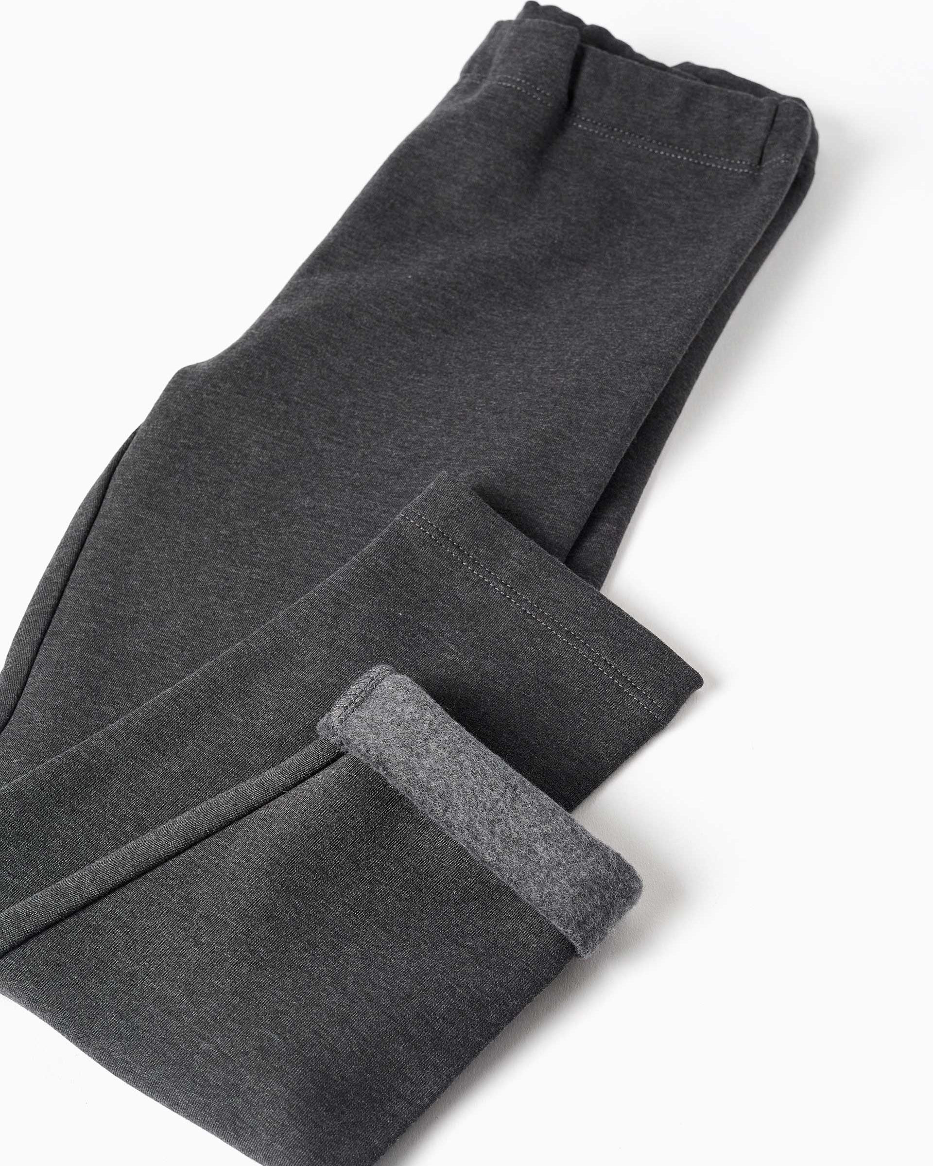 Leggins de niña pitillo y con forro perchado - Zippy - Gris oscuro Gris oscuro-4