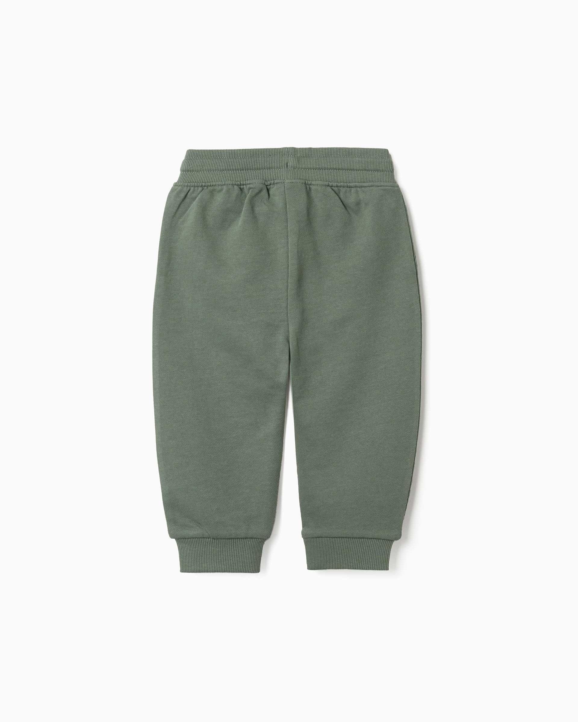 Pantalón deportivo de bebé niño de felpa y con cordón - Zippy - Verde oscuro Verde oscuro-3